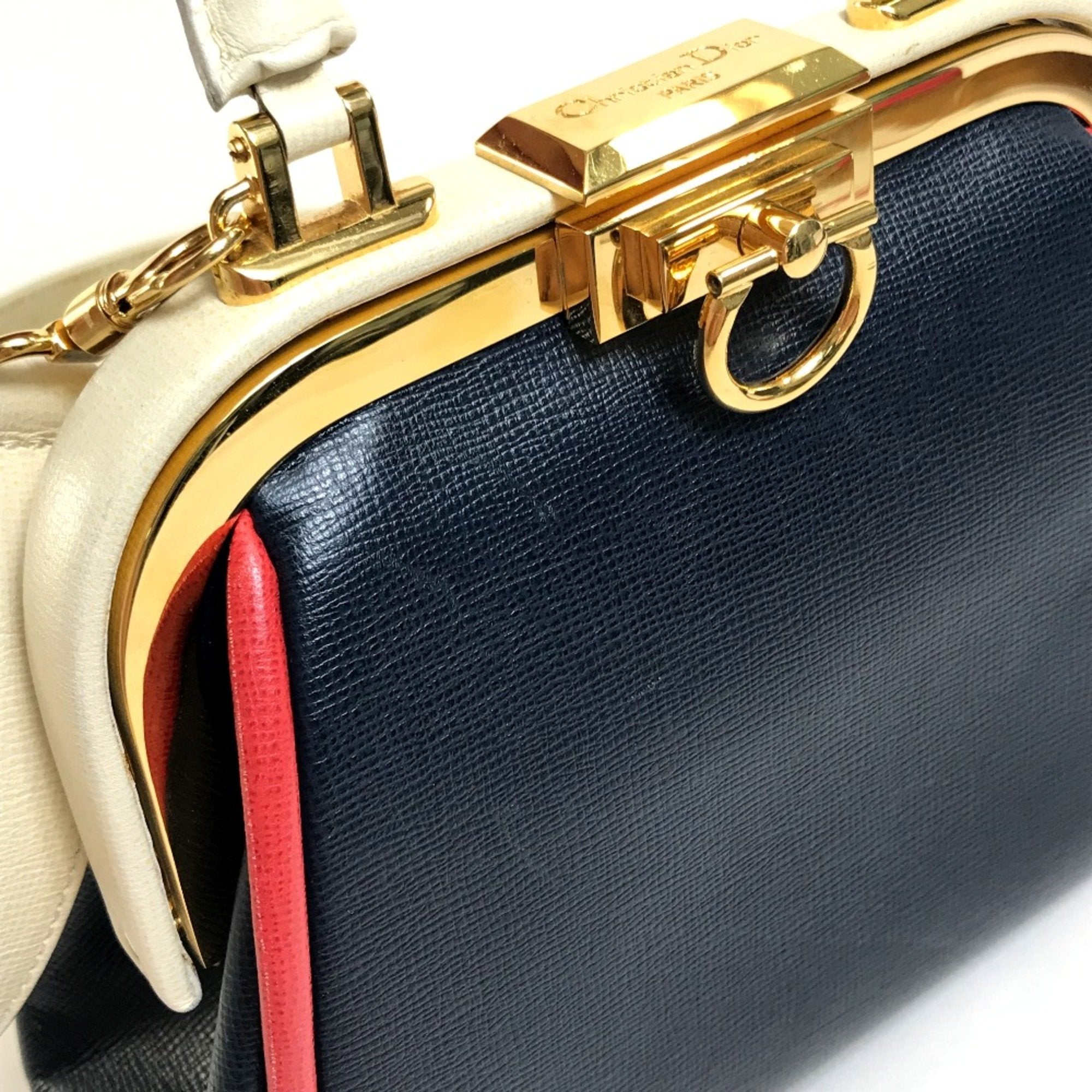 Christian Dior Navy Leather Handbag ()
