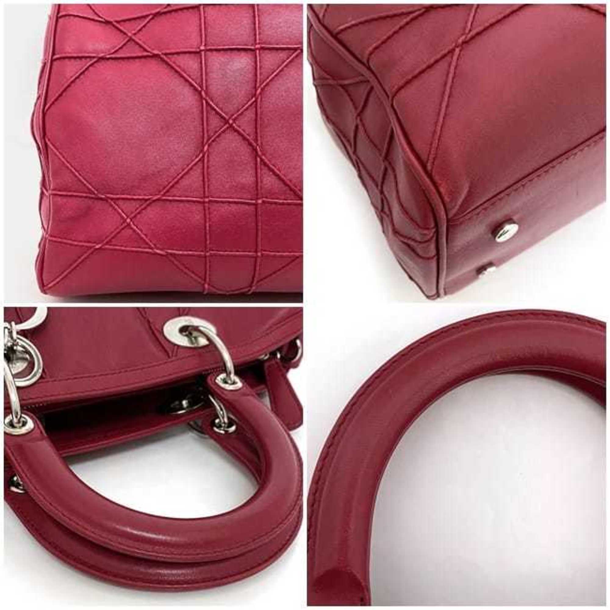Christian Dior Pink Leather Handbag Shoulder Bag ()