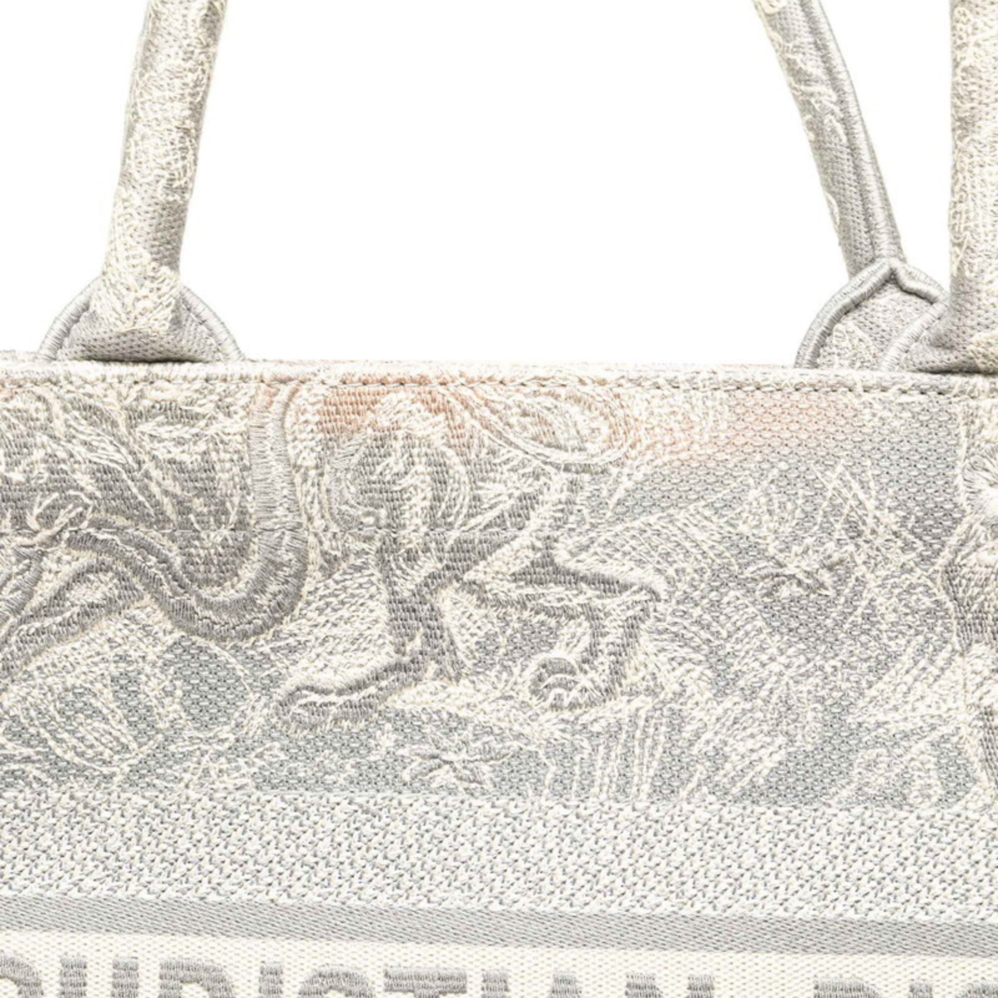 Christian Dior Trotter Gray Canvas Handbag Pochette Pouch Tote Bag ()