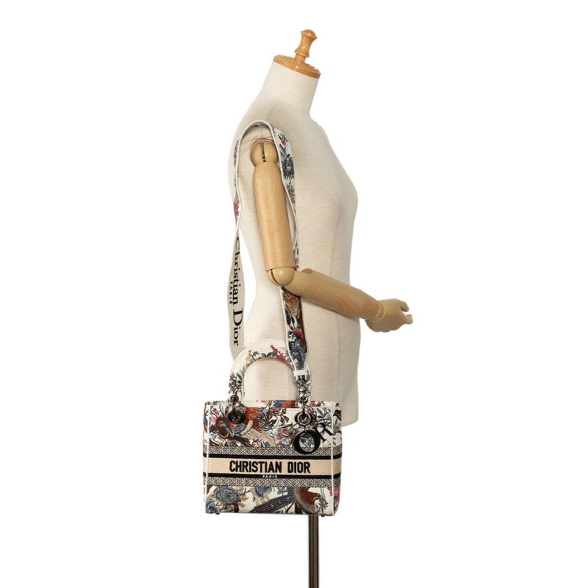 Christian Dior Multi-Color White Canvas Handbag Shoulder Bag