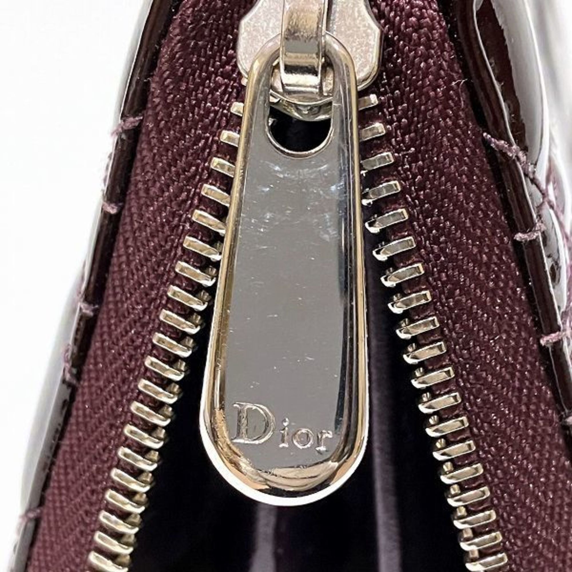 Christian Dior Purple Patent Leather Long Wallet (Bi-Fold) ()