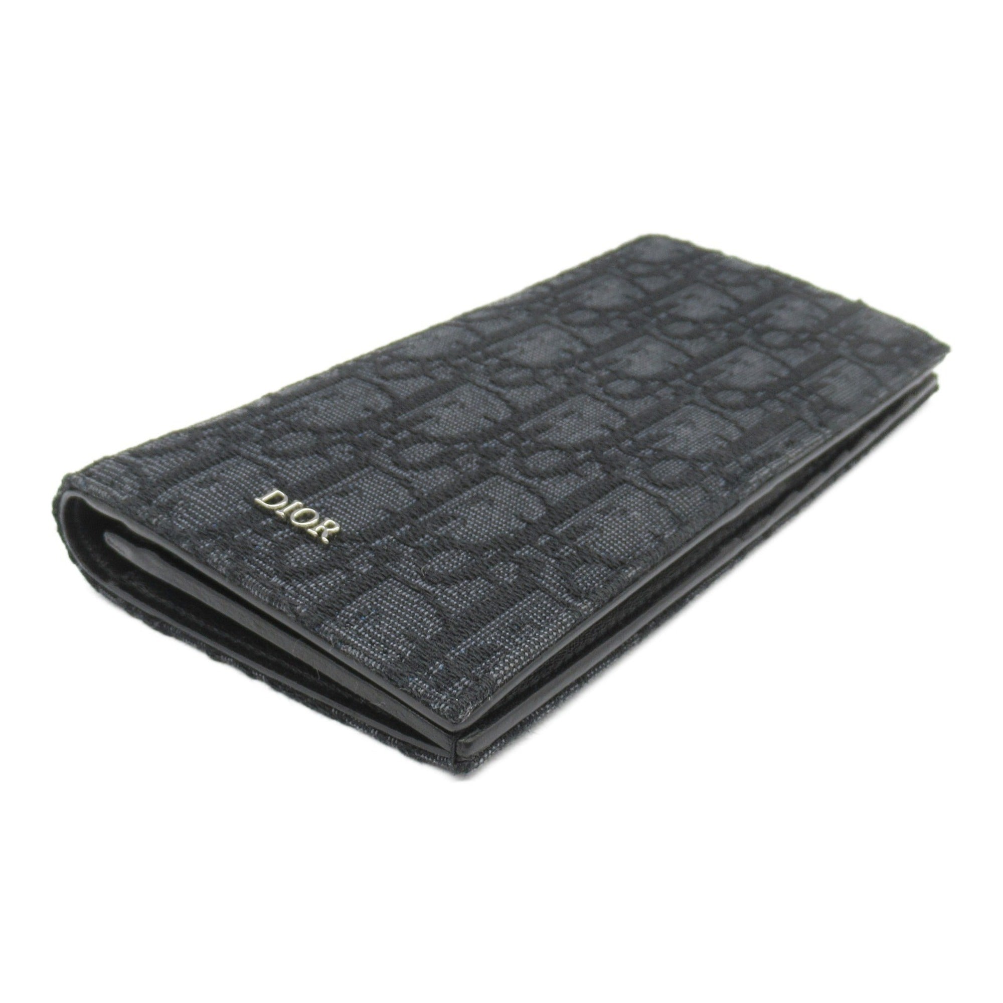 Christian Dior Black Jacquard Long Wallet (Bi-Fold) ()