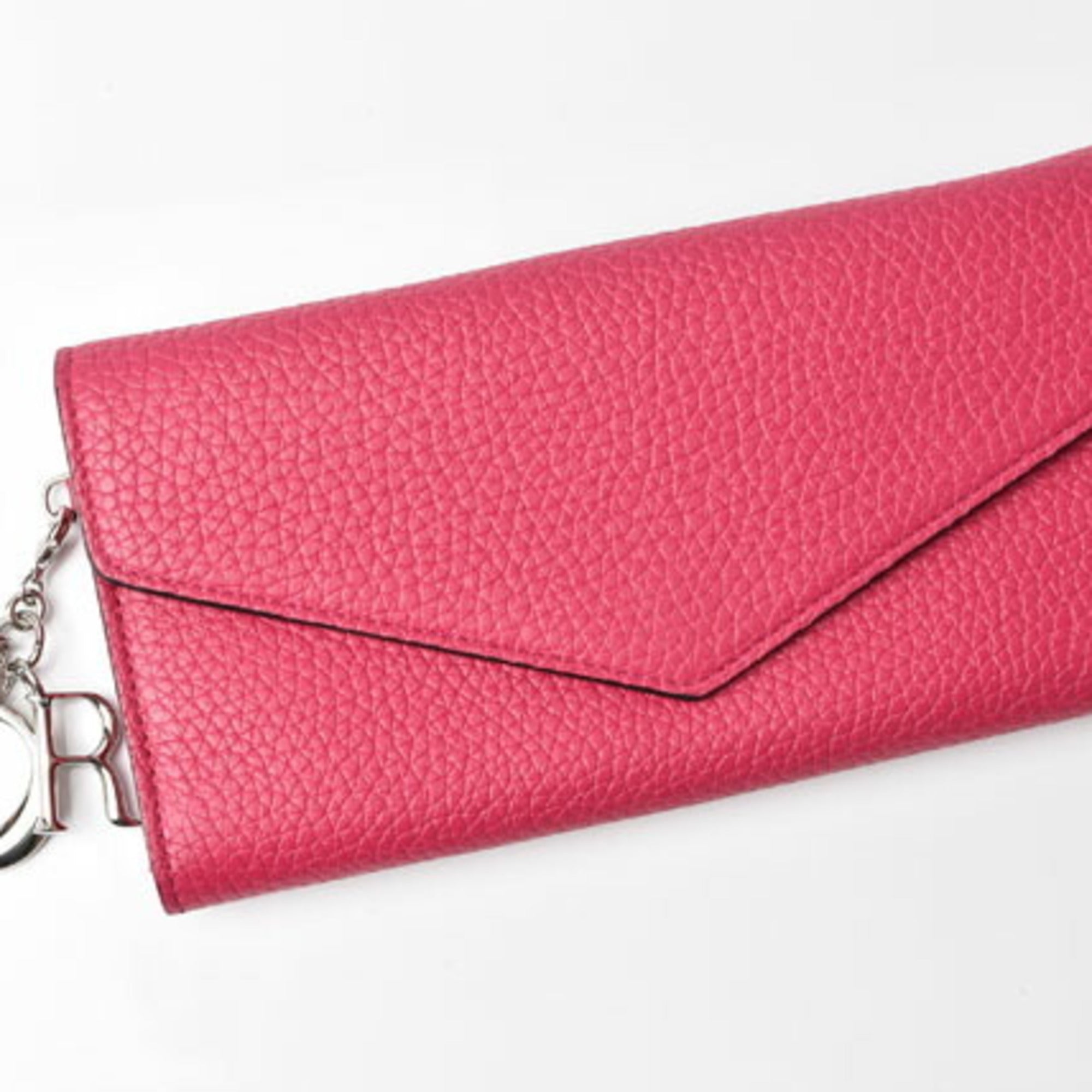 Christian Dior Diorissimo Light Blue Rose Pink Leather Long Wallet (Bi-Fold) ()