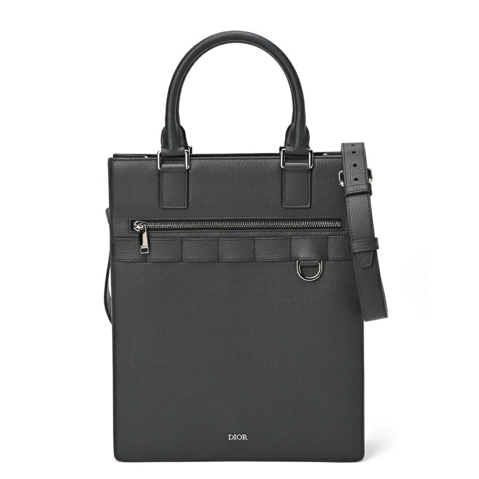 Christian Dior Black Leather Tote Bag ()