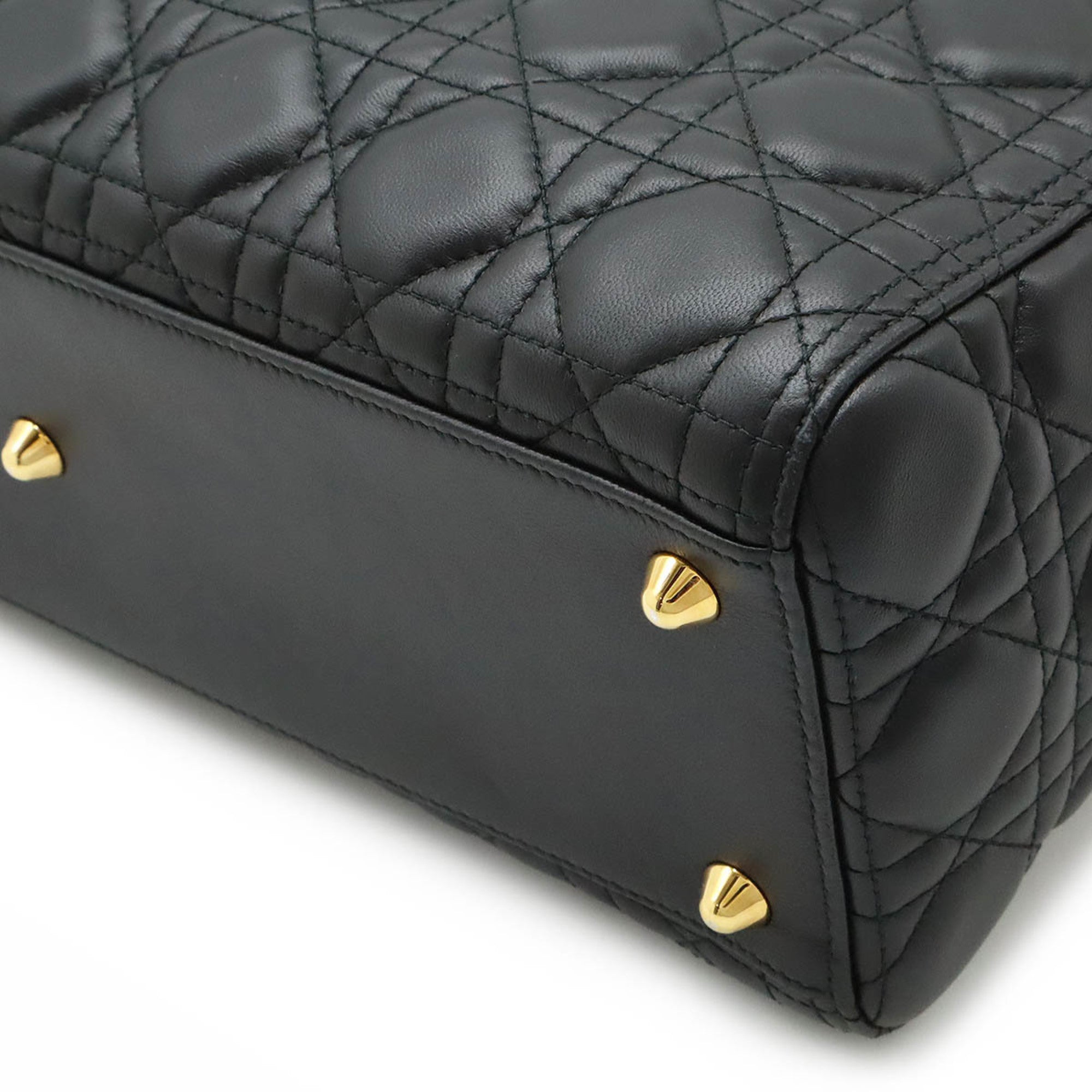 Christian Dior Black Leather Shoulder Bag Tote Bag ()