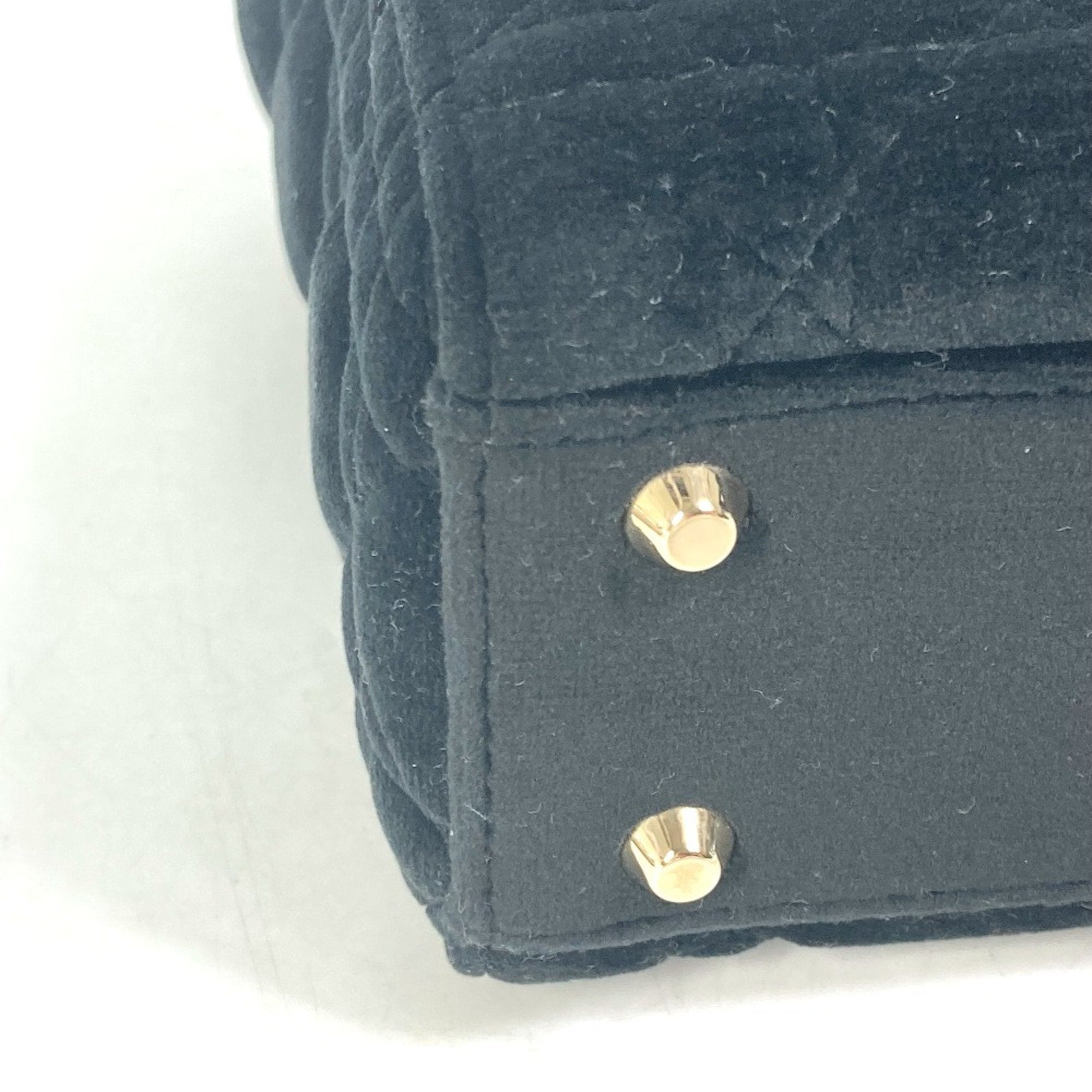 Christian Dior Lady Dior Black Leather Handbag Shoulder Bag ()