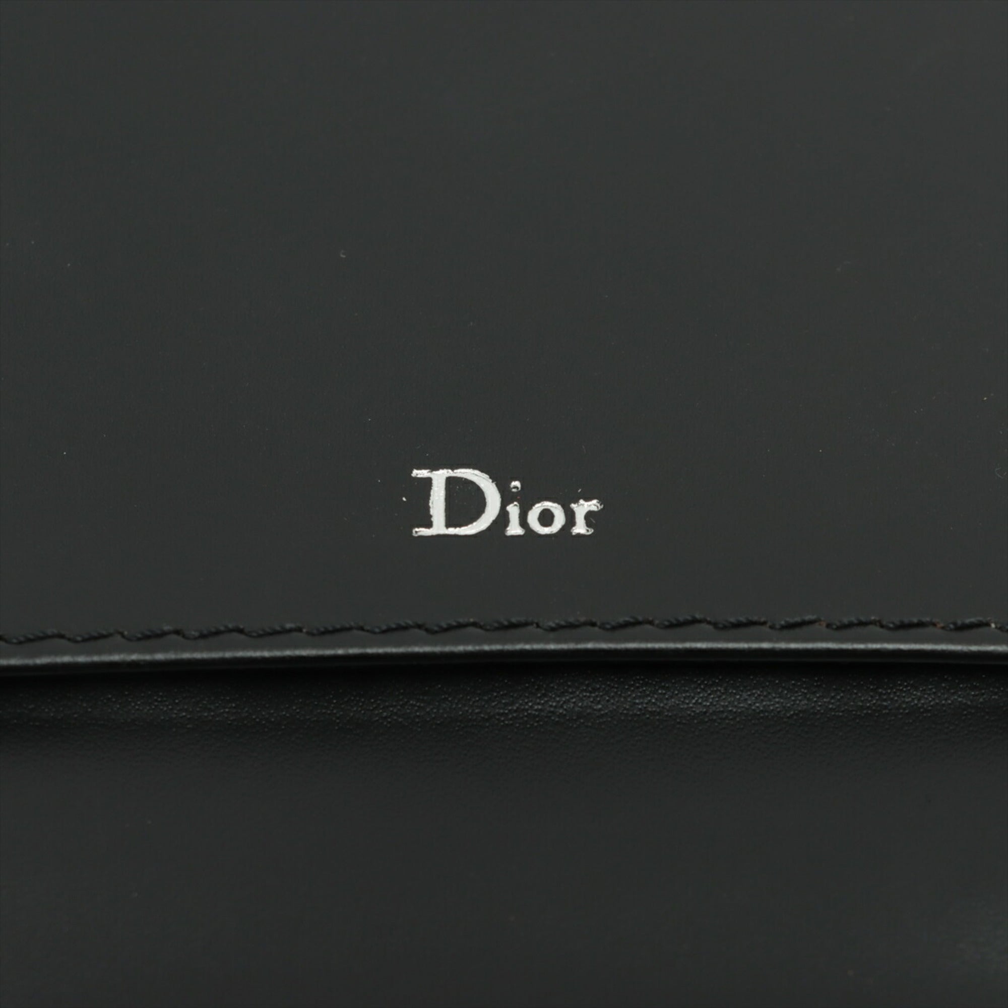 Christian Dior Black Leather Shoulder Bag Tote Bag ()