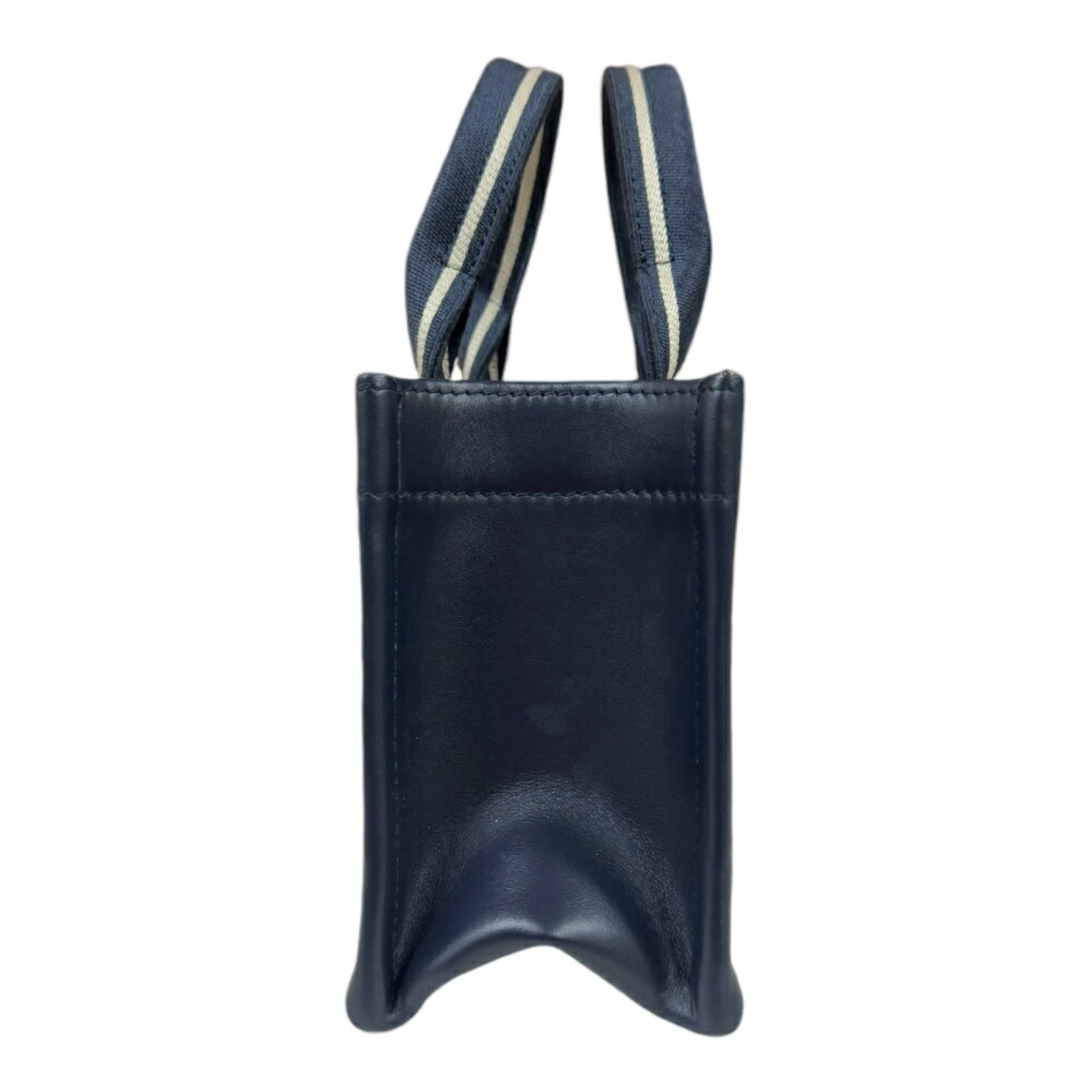 Christian Dior Navy Canvas Leather Handbag Shoulder Bag ()