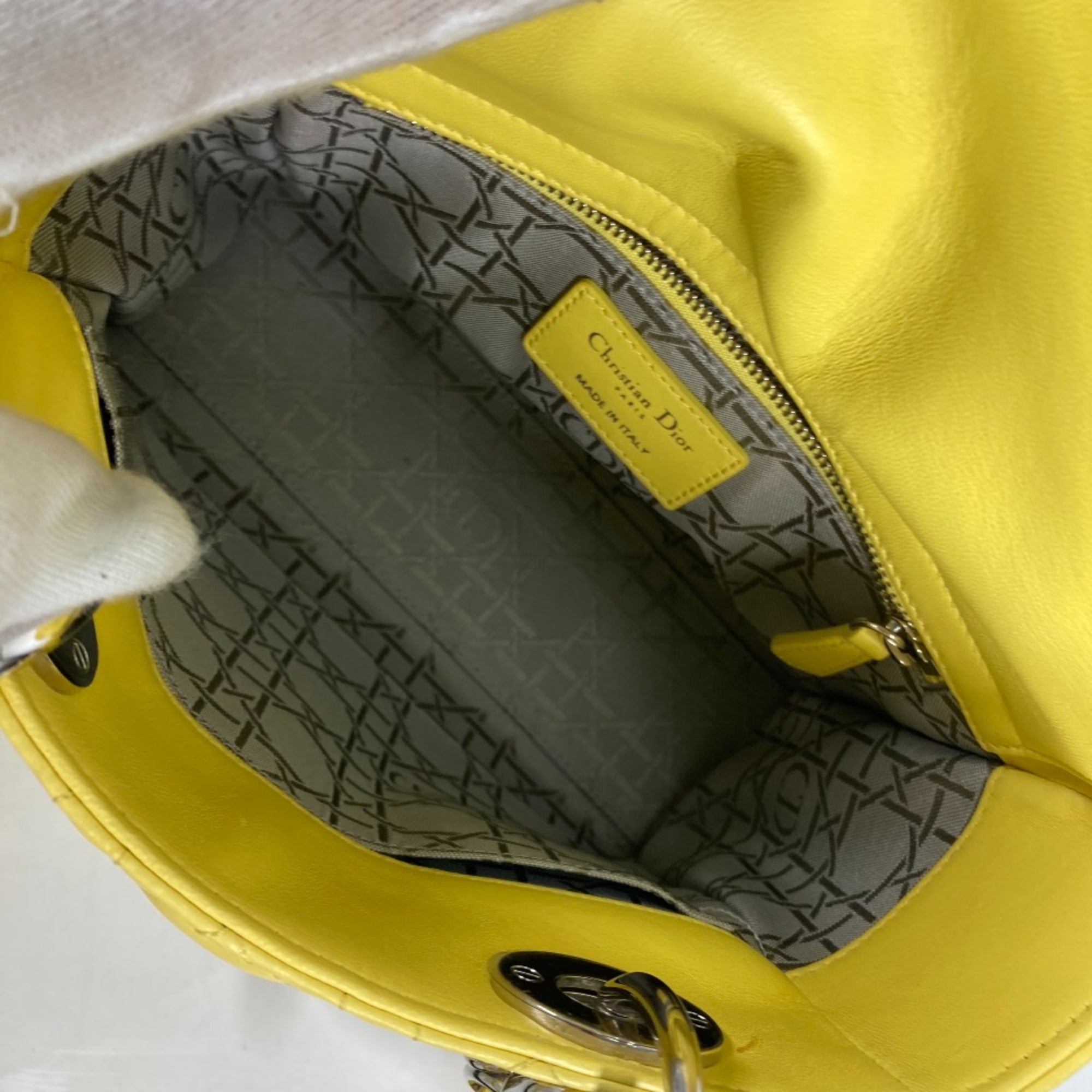 Christian Dior Yellow Leather Handbag ()