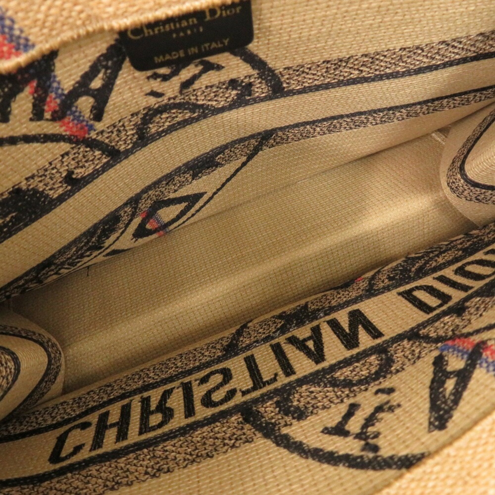 Christian Dior Beige Raffia Tote Bag ()