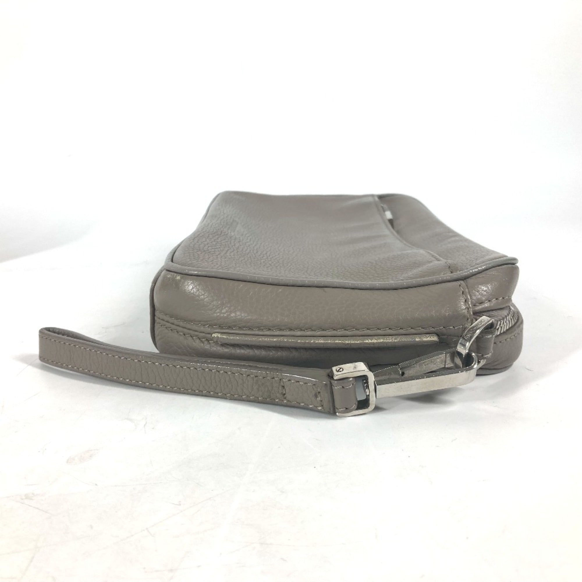 Christian Dior Gray Leather Clutch Bag ()
