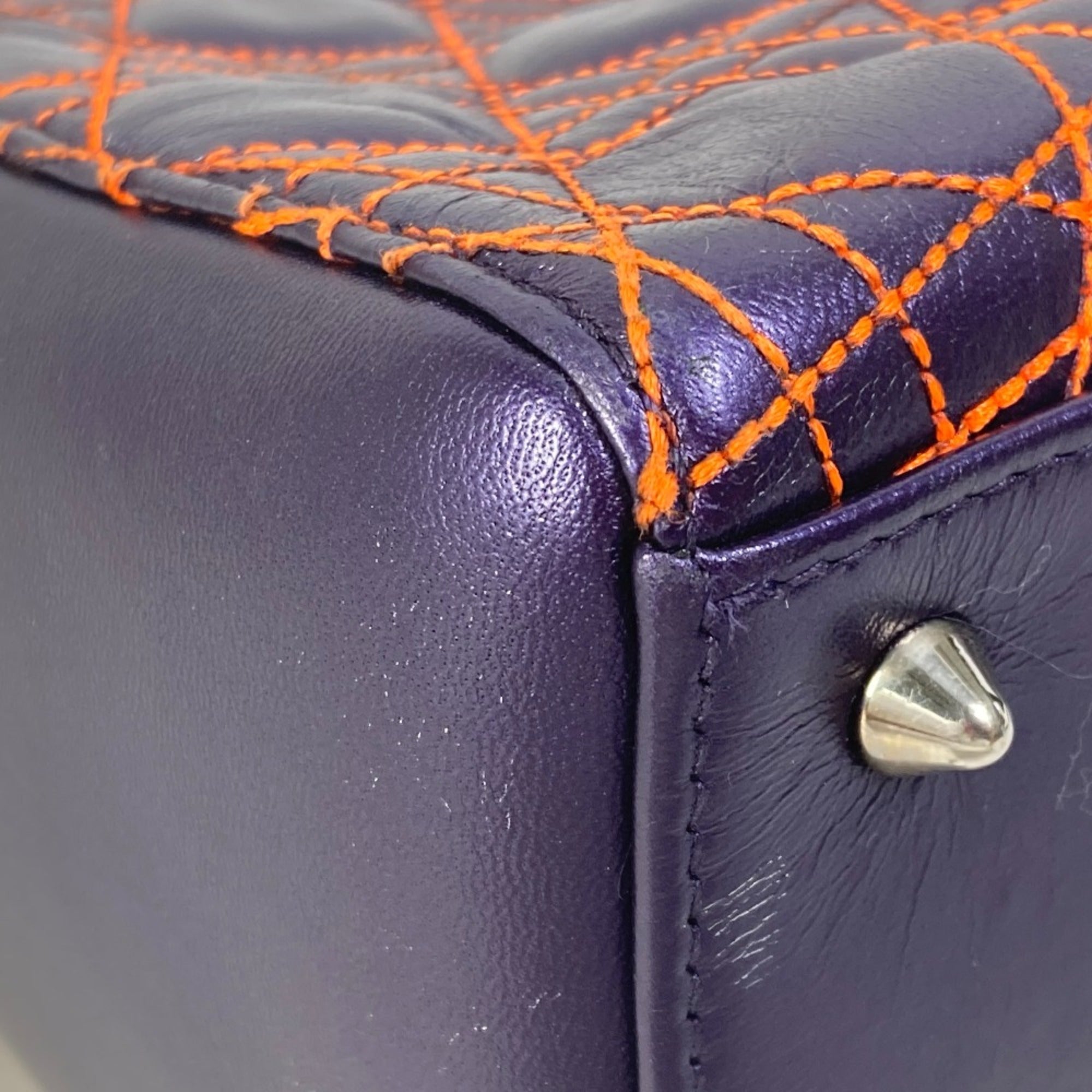 Christian Dior Purple Leather Handbag ()