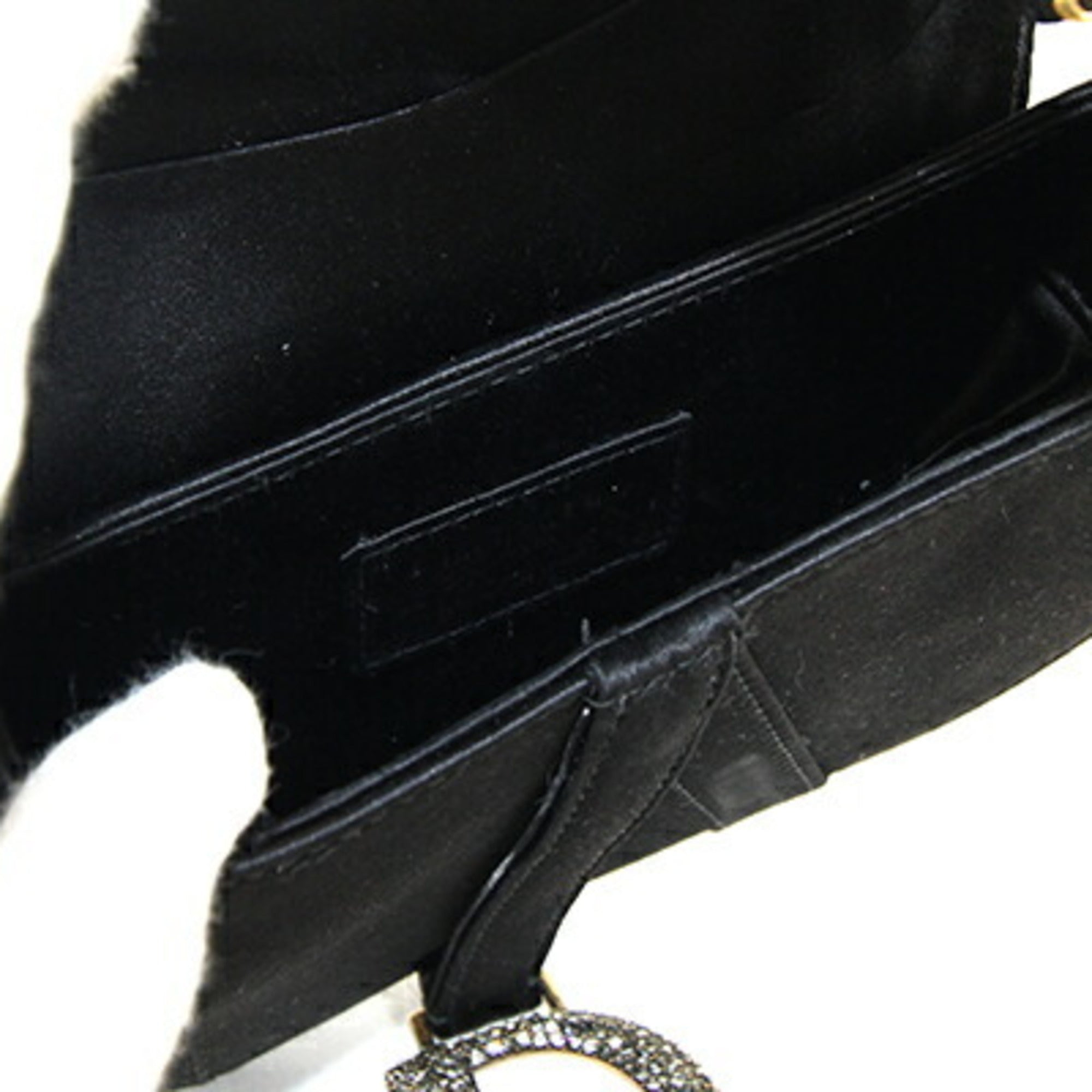 Christian Dior Black Satin Saddle Bag ()