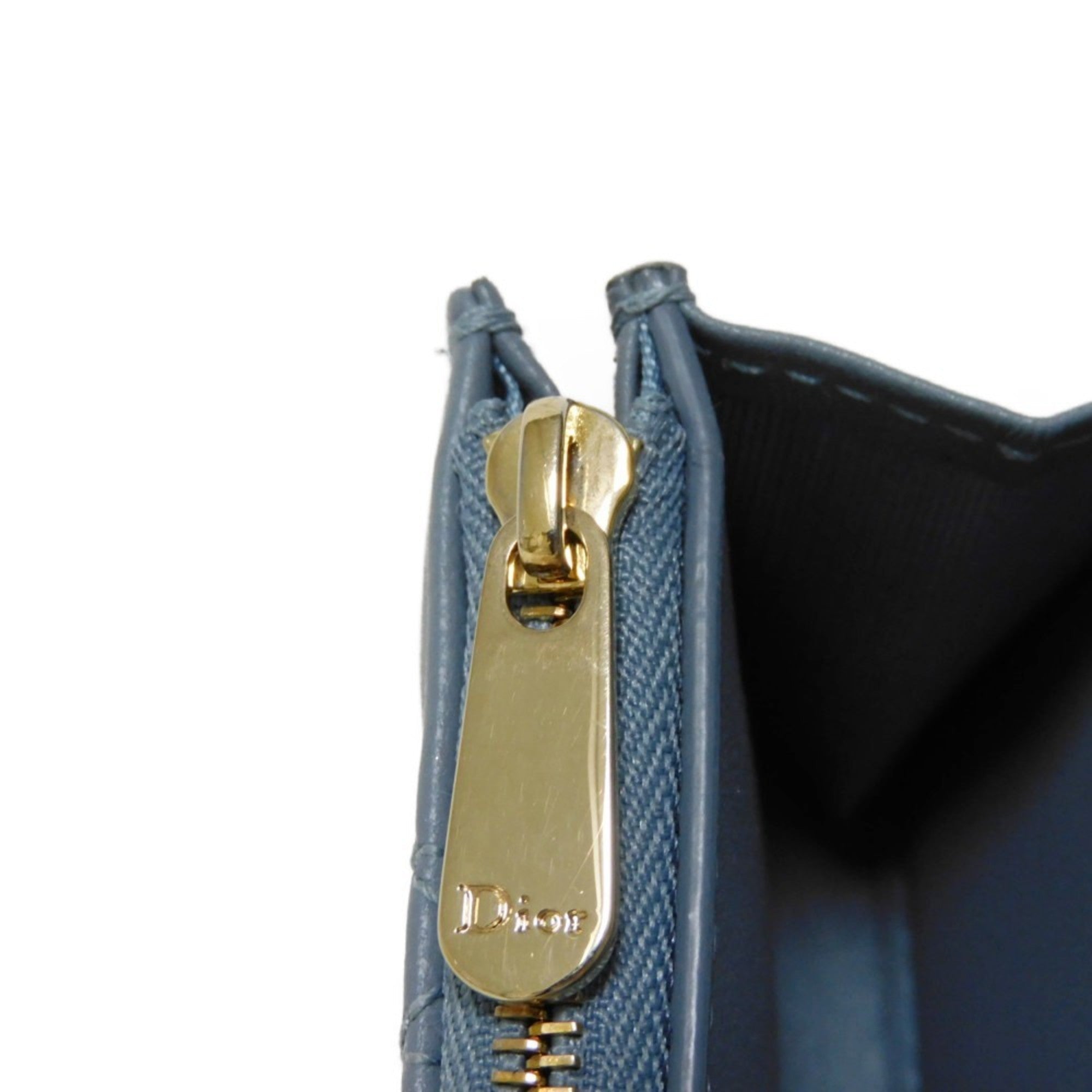 Christian Dior Gray Leather Wallet (Bi-Fold) ()