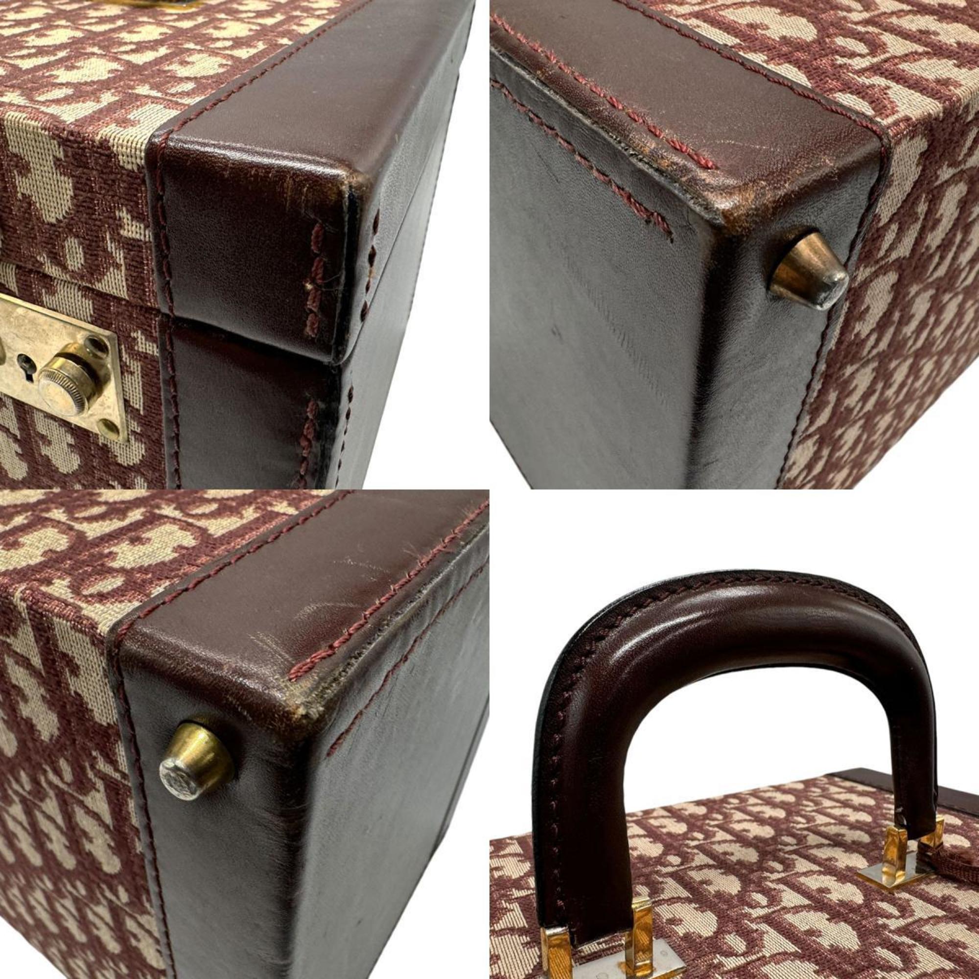 Christian Dior Bordeaux Canvas Leather Handbag ()