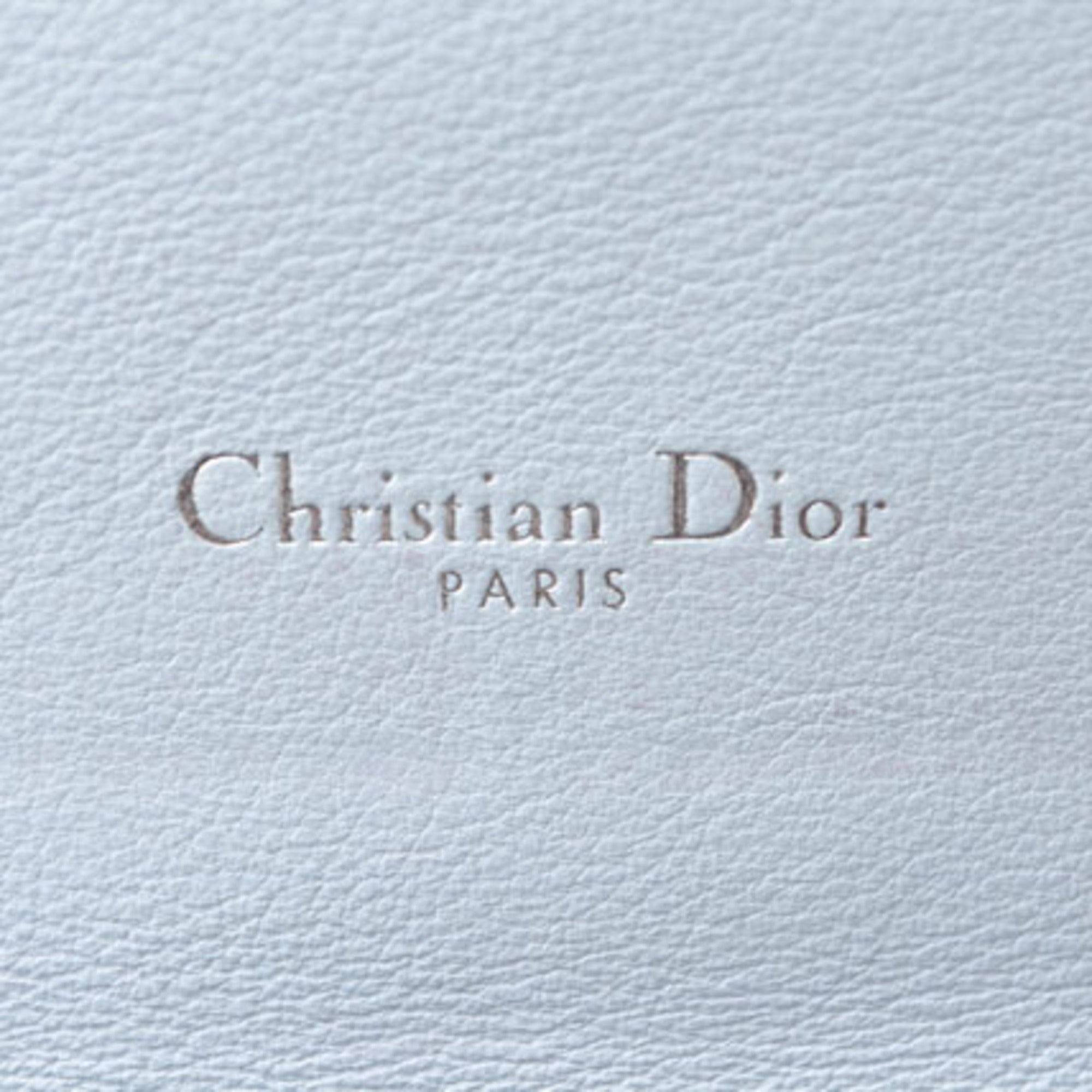 Christian Dior Diorissimo Light Blue Rose Pink Leather Long Wallet (Bi-Fold) ()