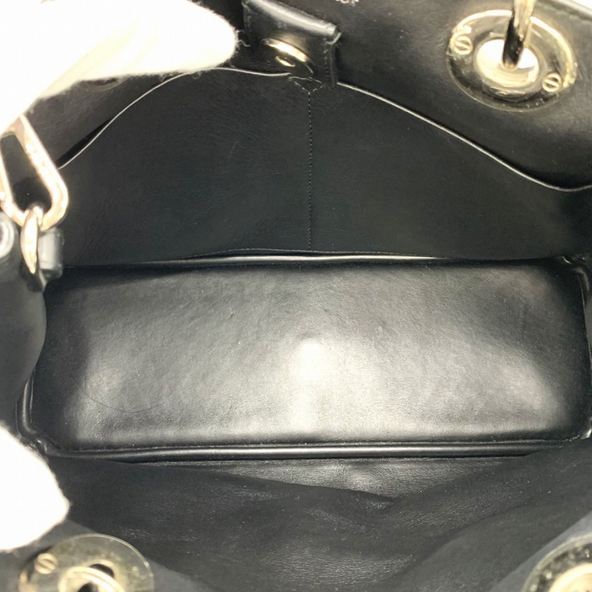 Christian Dior Black Leather Handbag Shoulder Bag ()