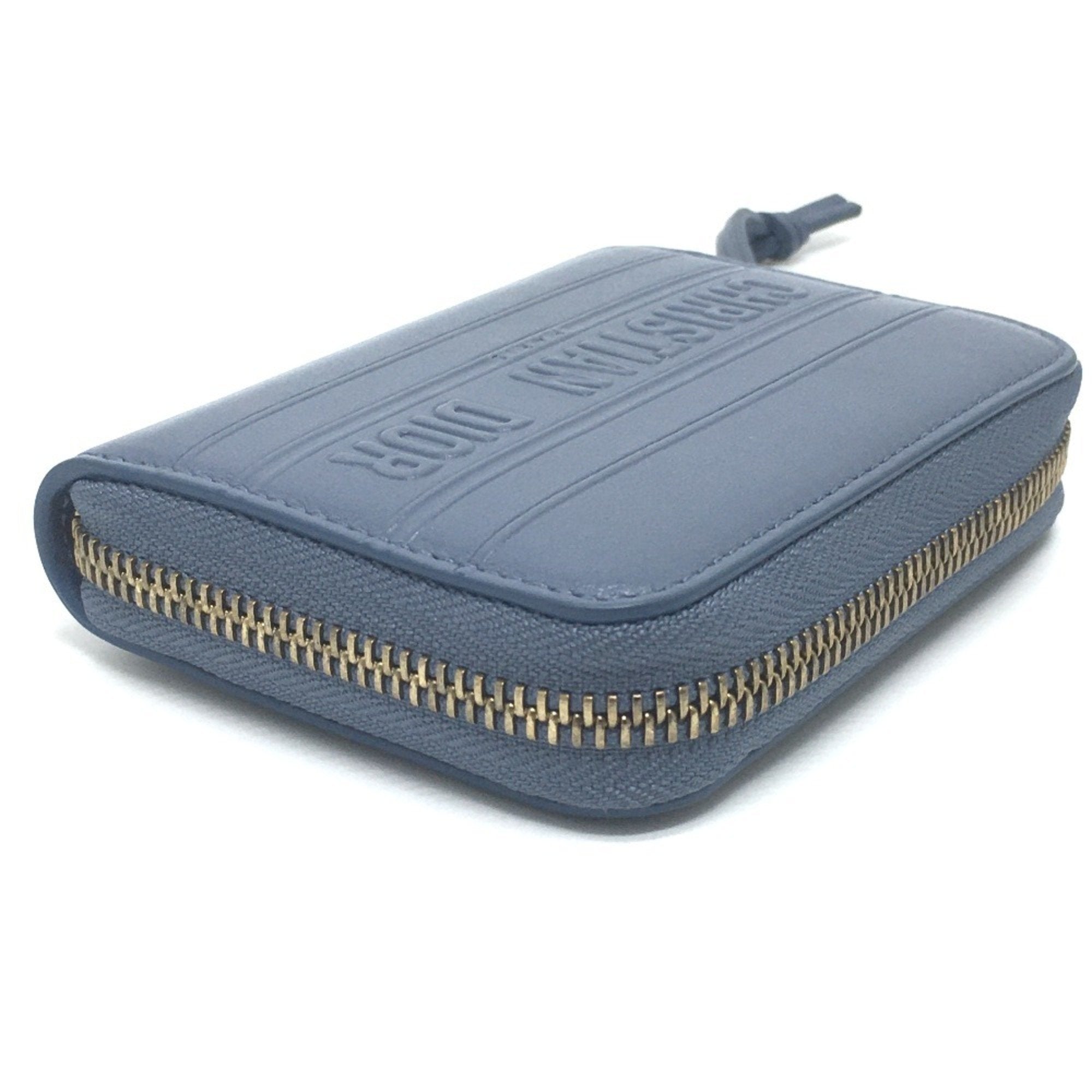 Christian Dior Blue Leather Coin Purse/Coin Case ()