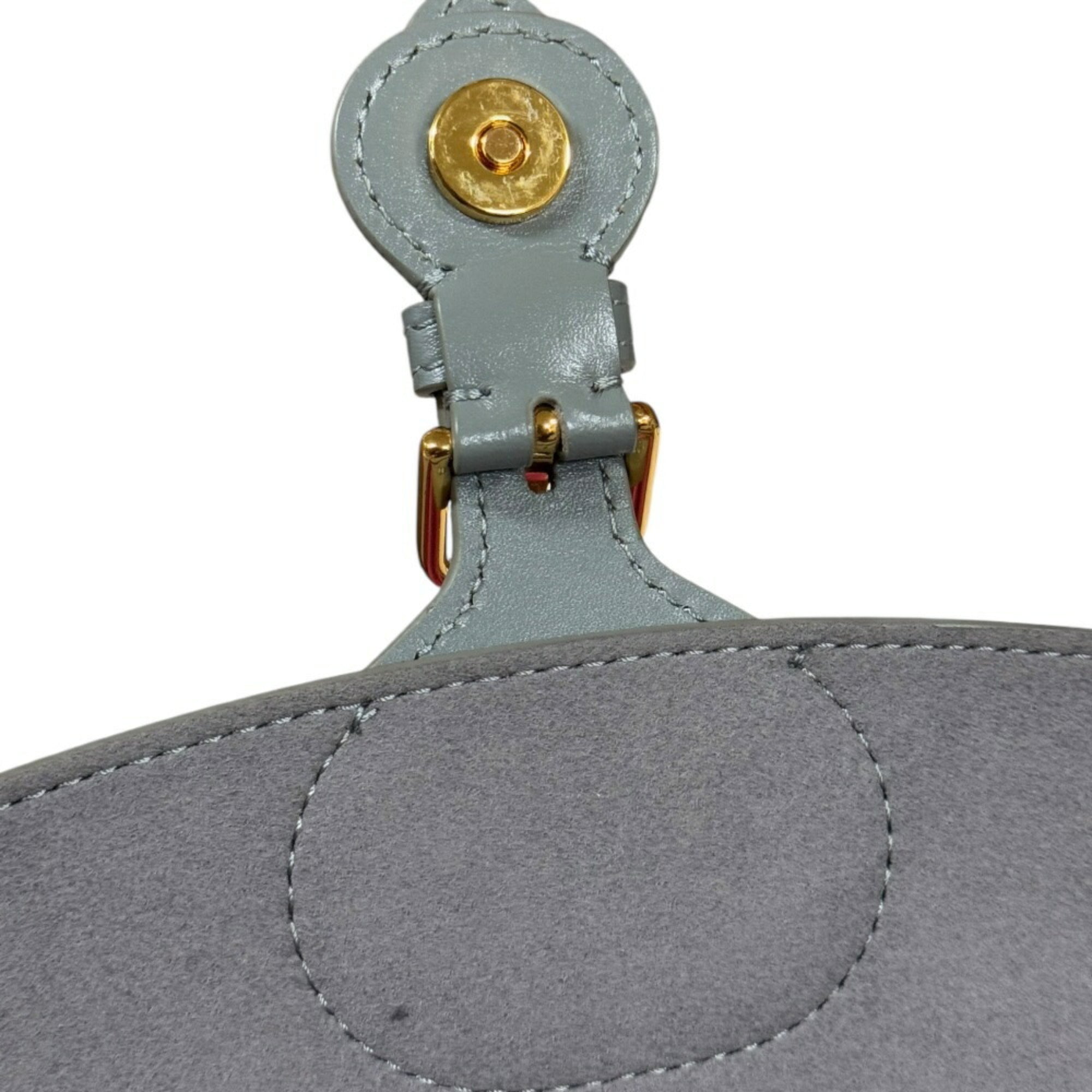 Christian Dior Gray Leather Shoulder Bag ()