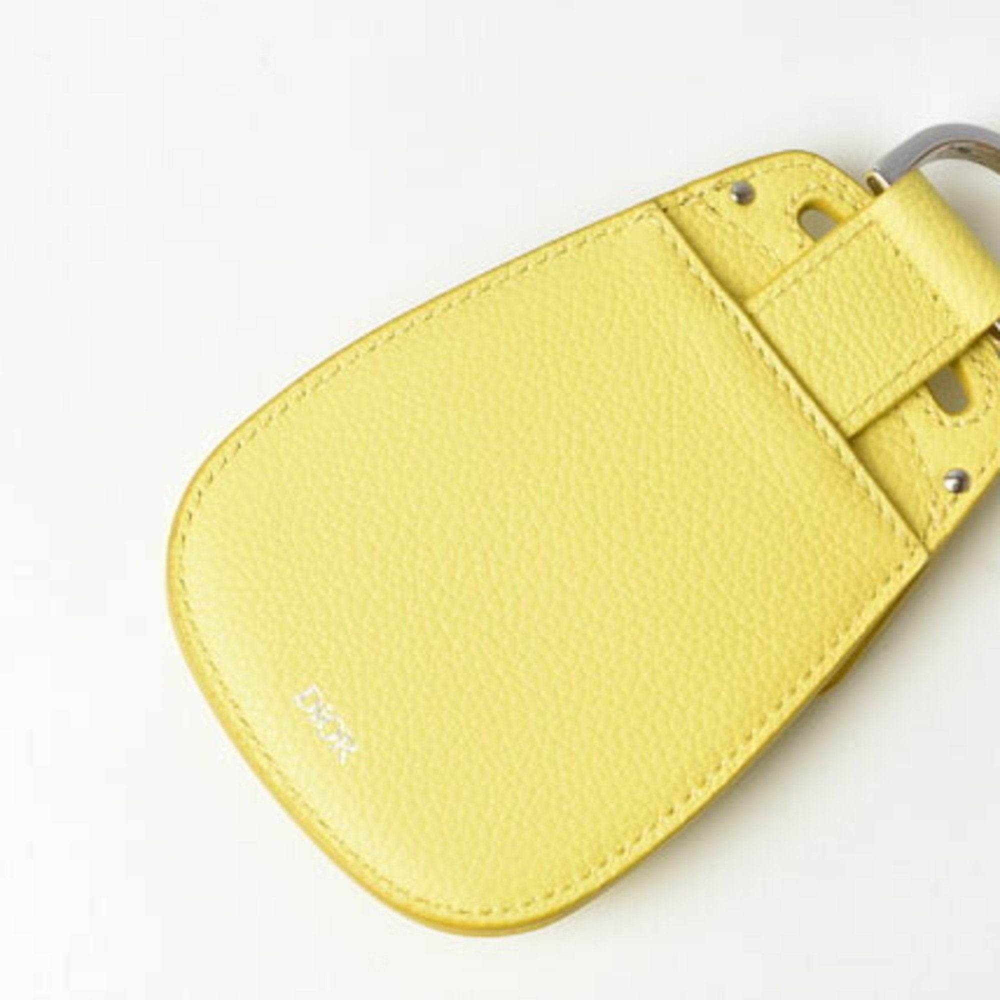 Christian Dior Yellow Leather Metal Coin Purse/Coin Case ()