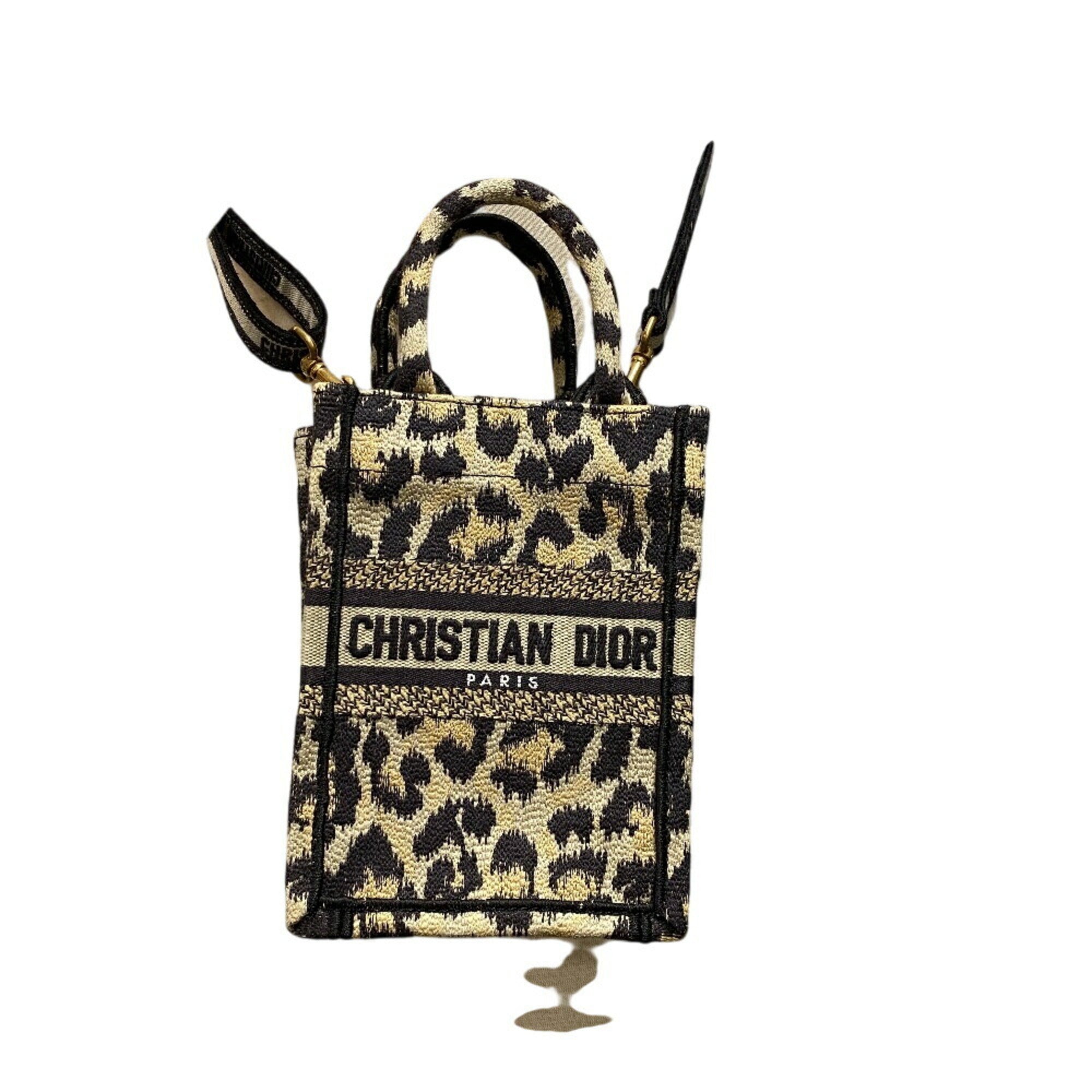 Christian Dior Beige Gold Canvas Tote Bag ()