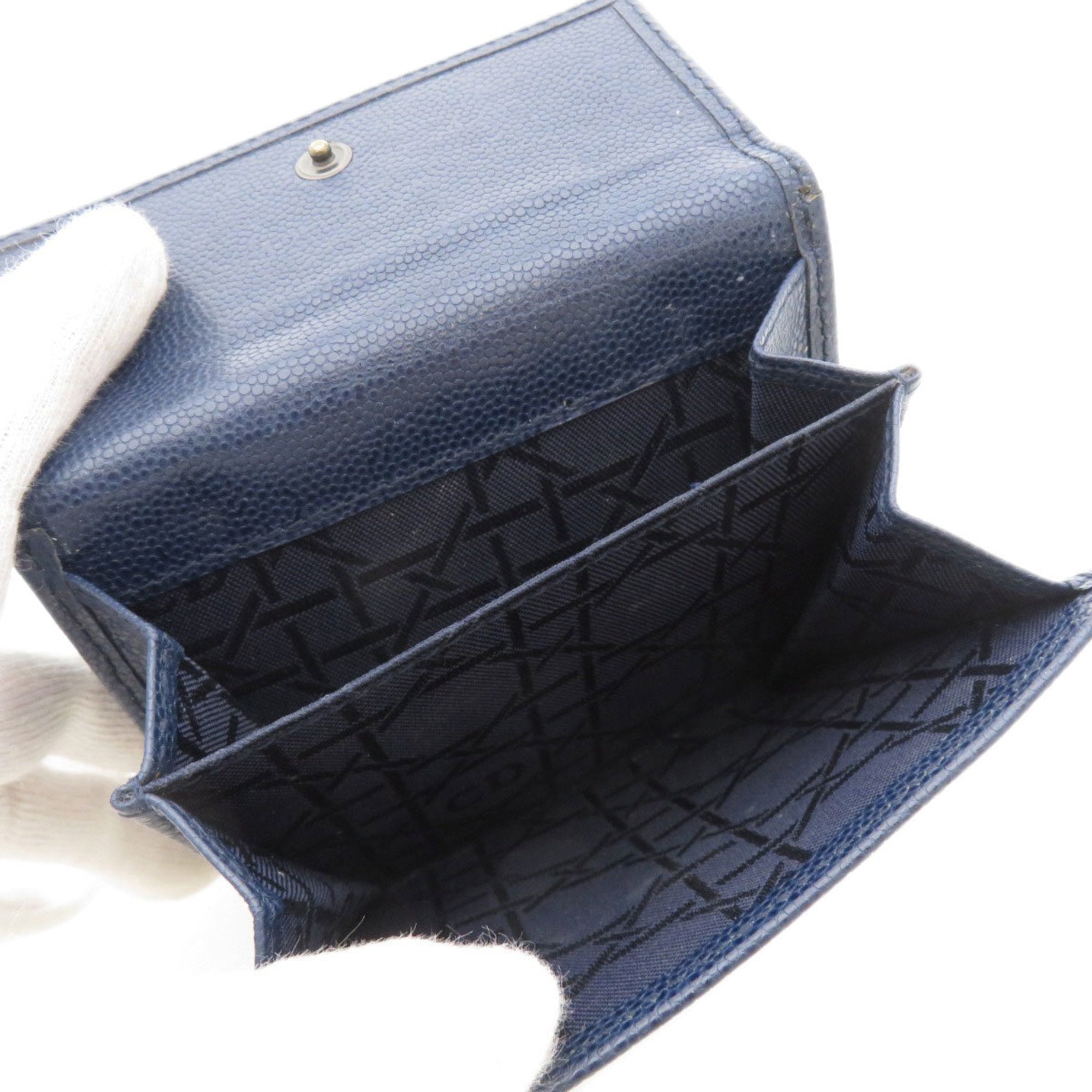 Christian Dior Navy Leather Wallet (Bi-Fold) ()