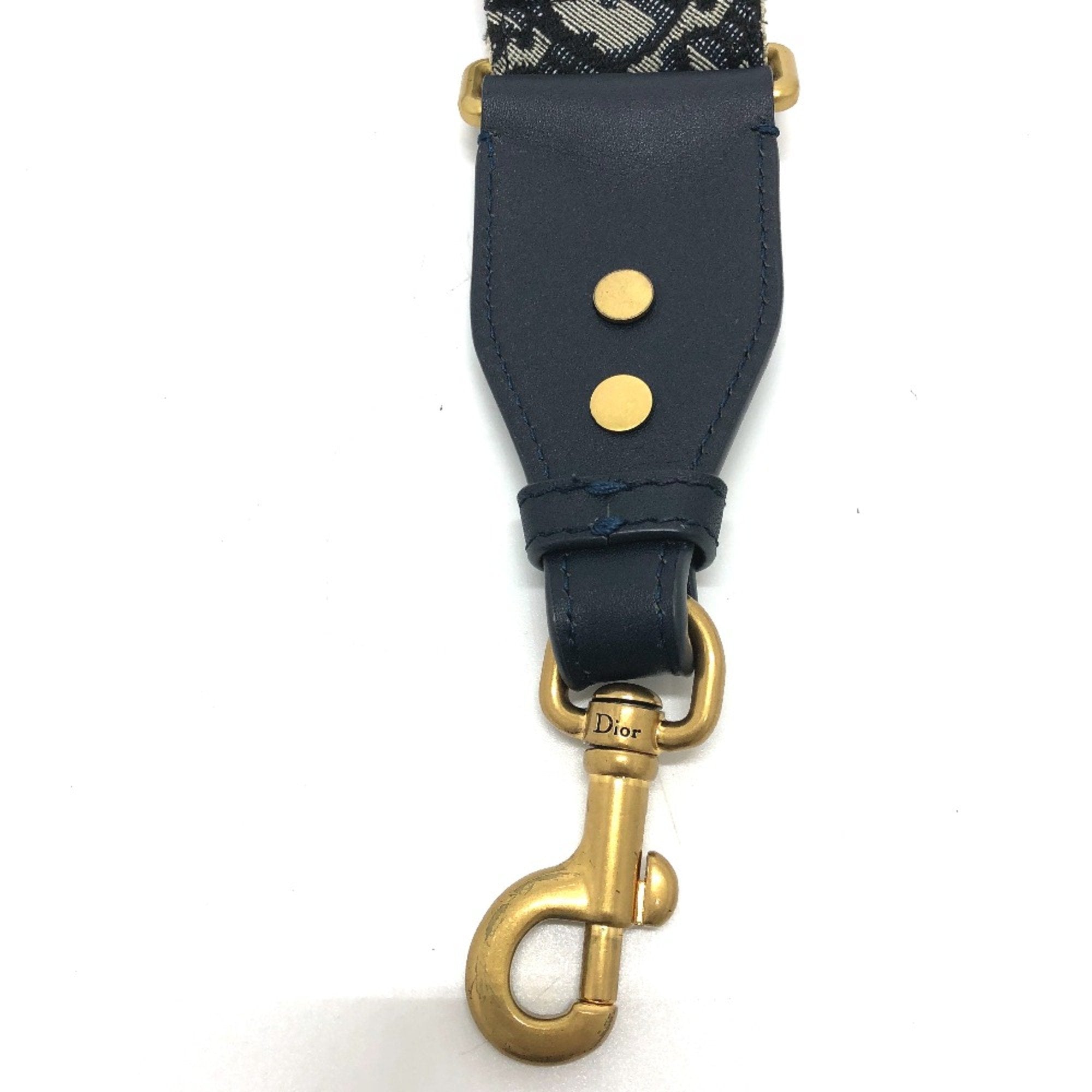 Christian Dior Navy Cloth Chain/Shoulder Wallet ()