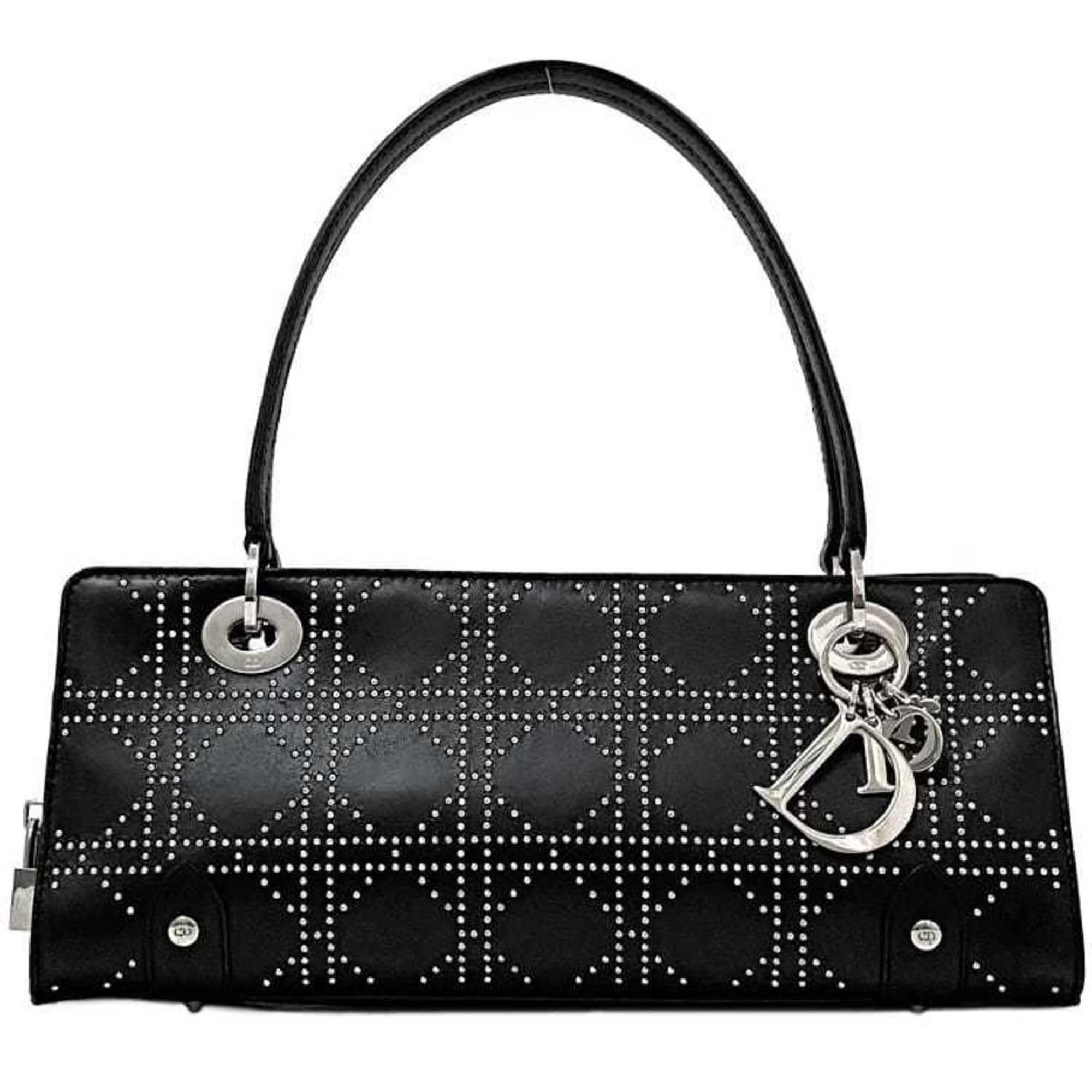 Christian Dior Black Leather Handbag Shoulder Bag ()