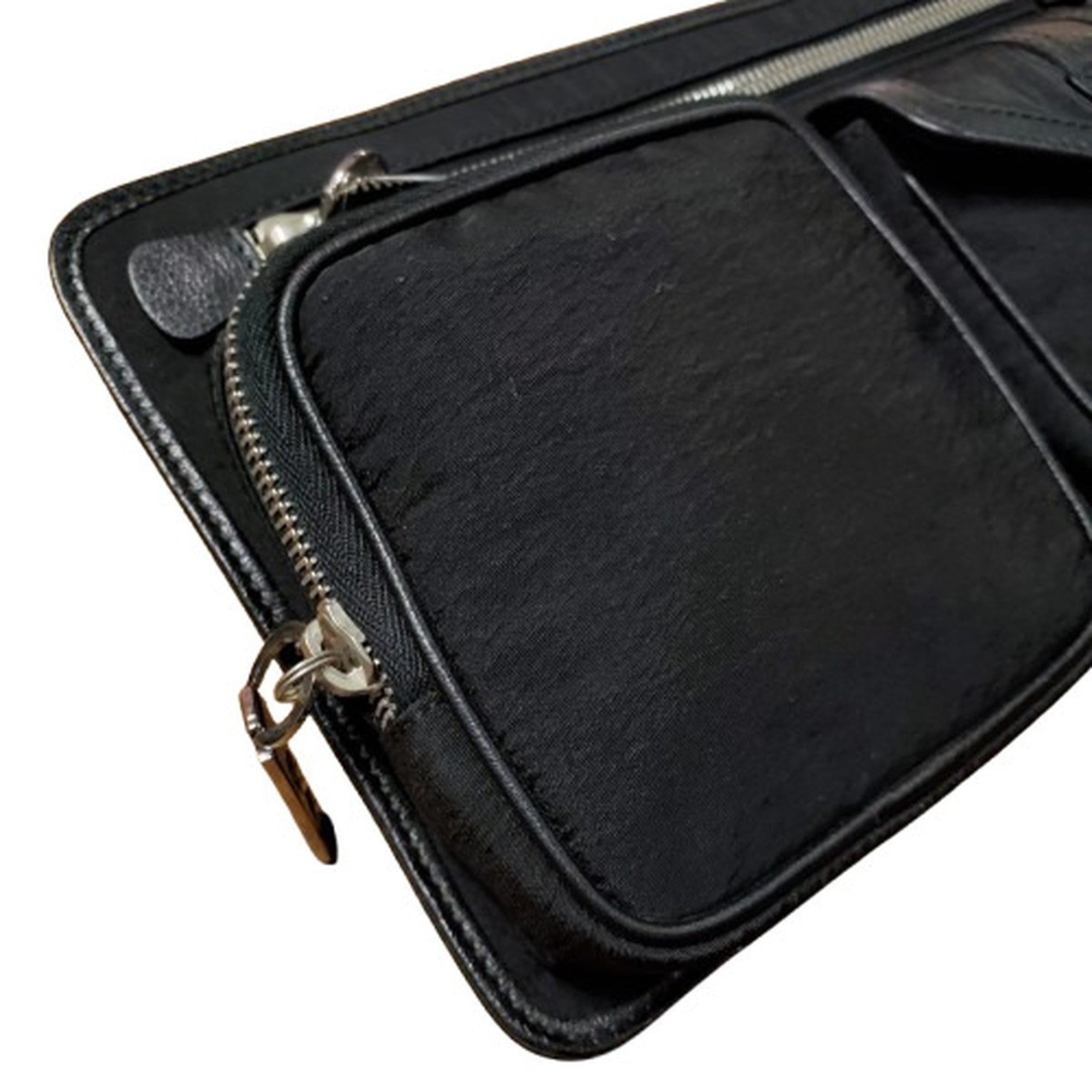 Christian Dior Black Nylon Leather Fanny Pack Sling Bag ()