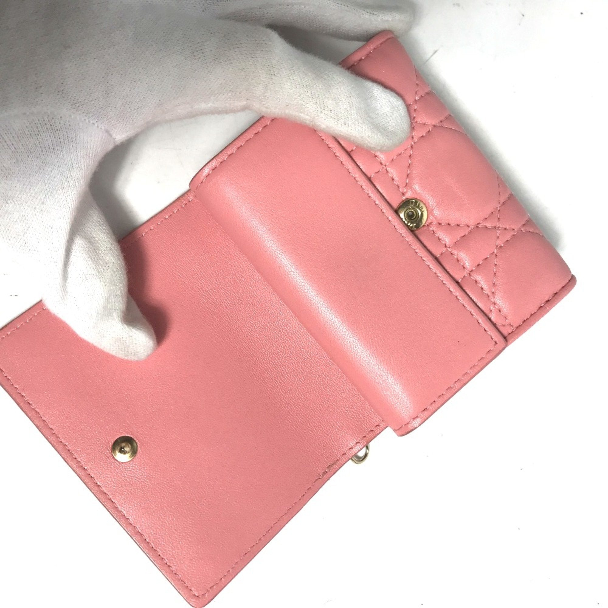 Christian Dior Pink Leather Wallet (Tri-Fold) ()