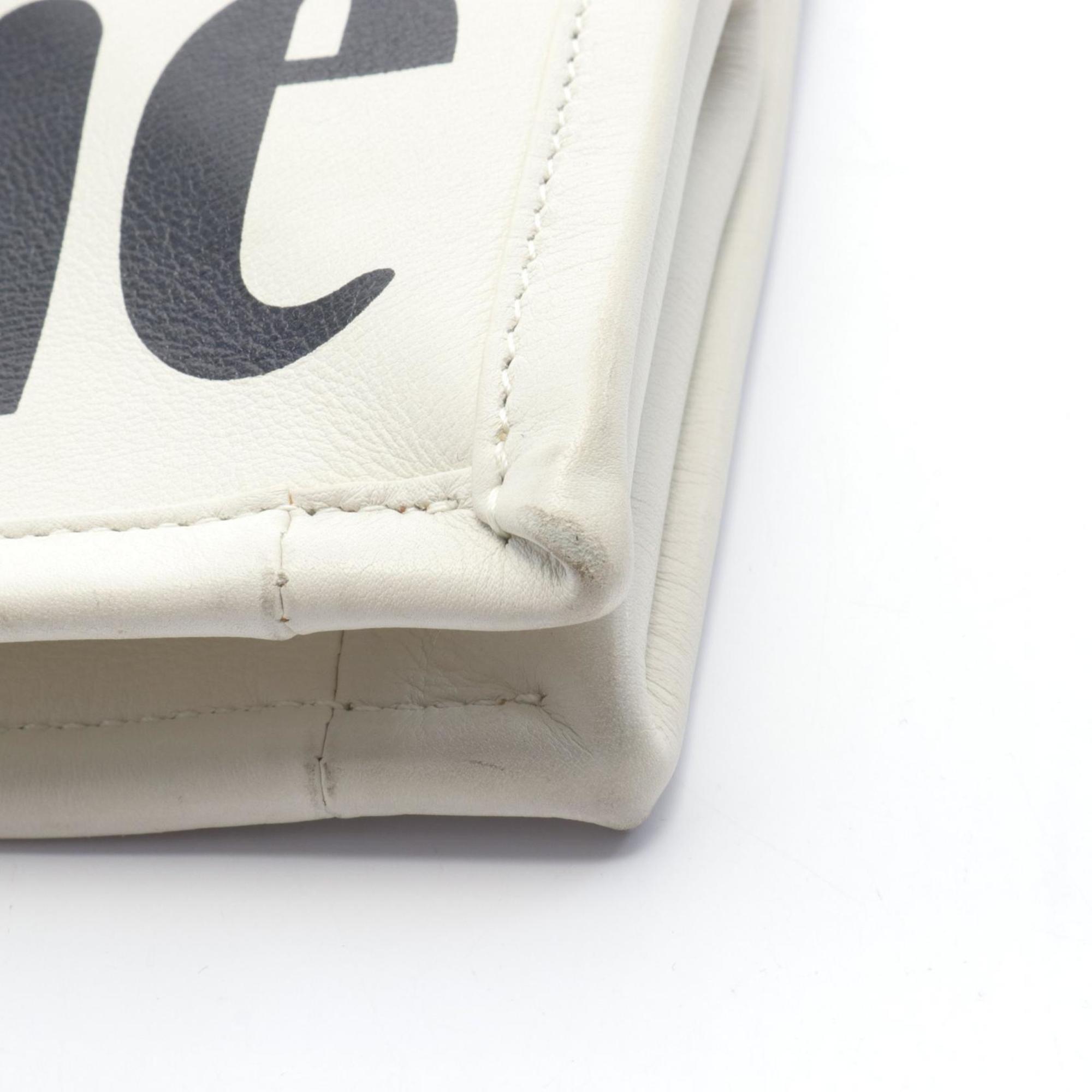Christian Dior Black White Leather Tote Bag ()