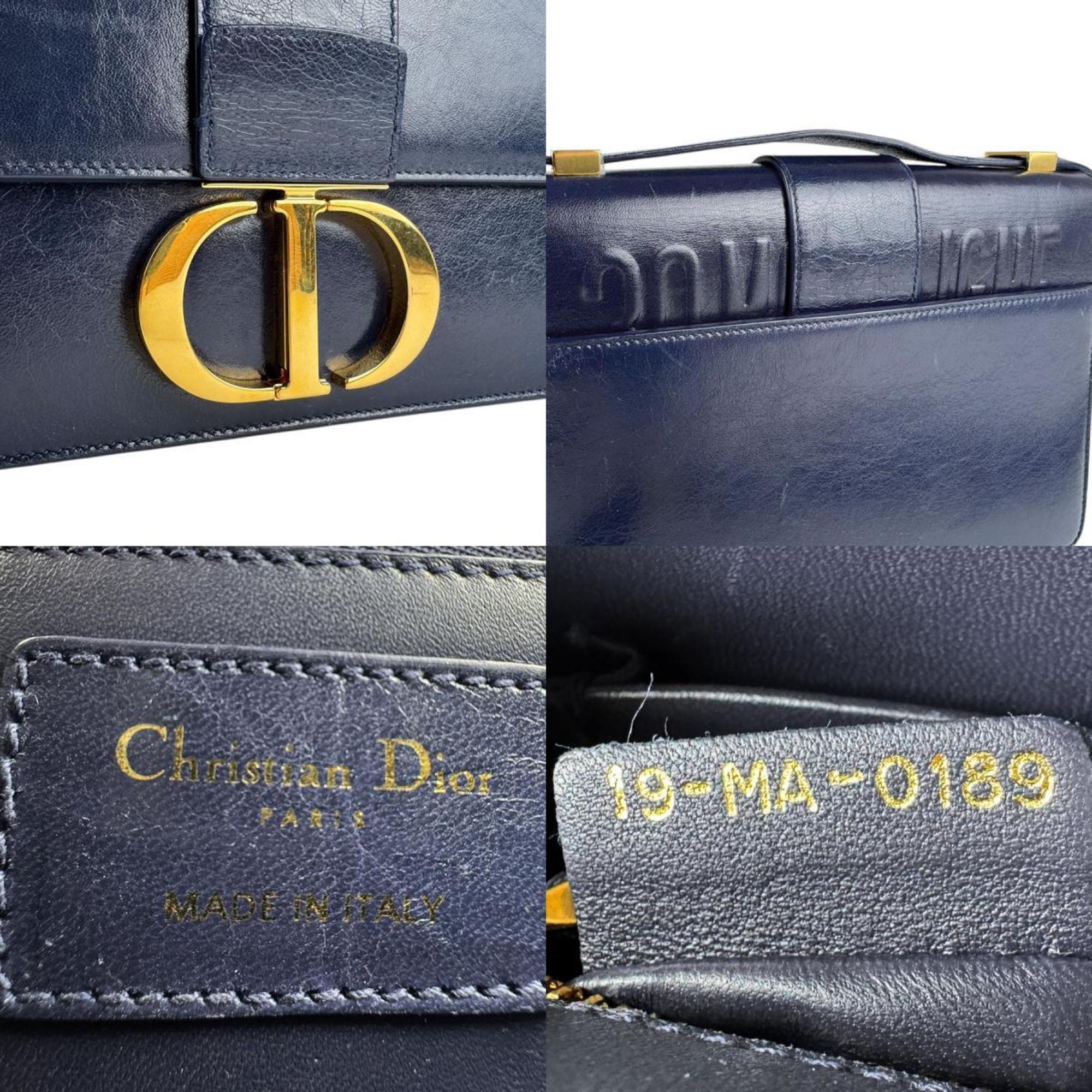 Christian Dior Navy Leather Shoulder Bag ()