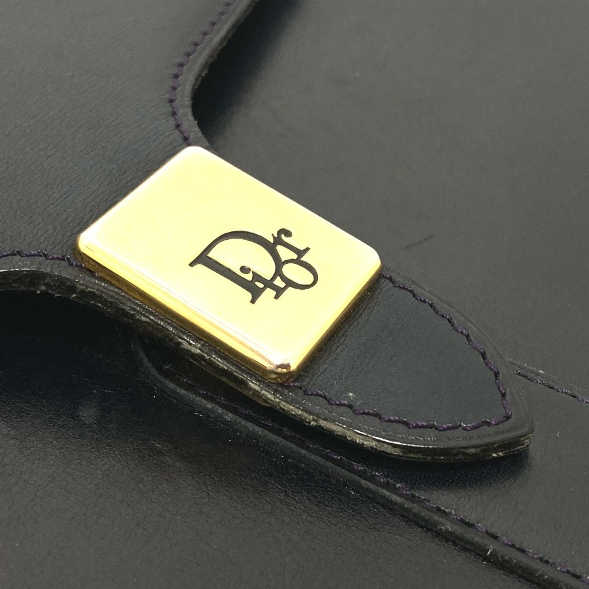 Christian Dior Navy Leather Shoulder Bag ()