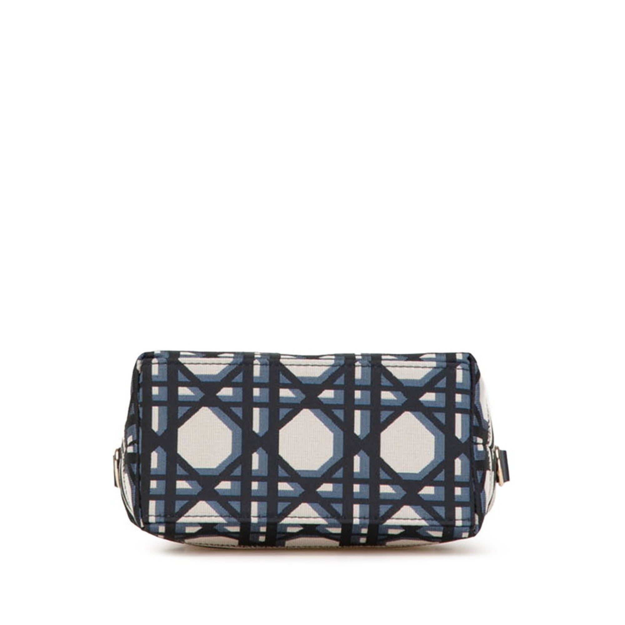 Christian Dior Gray Navy Fabric Leather Pouch ()
