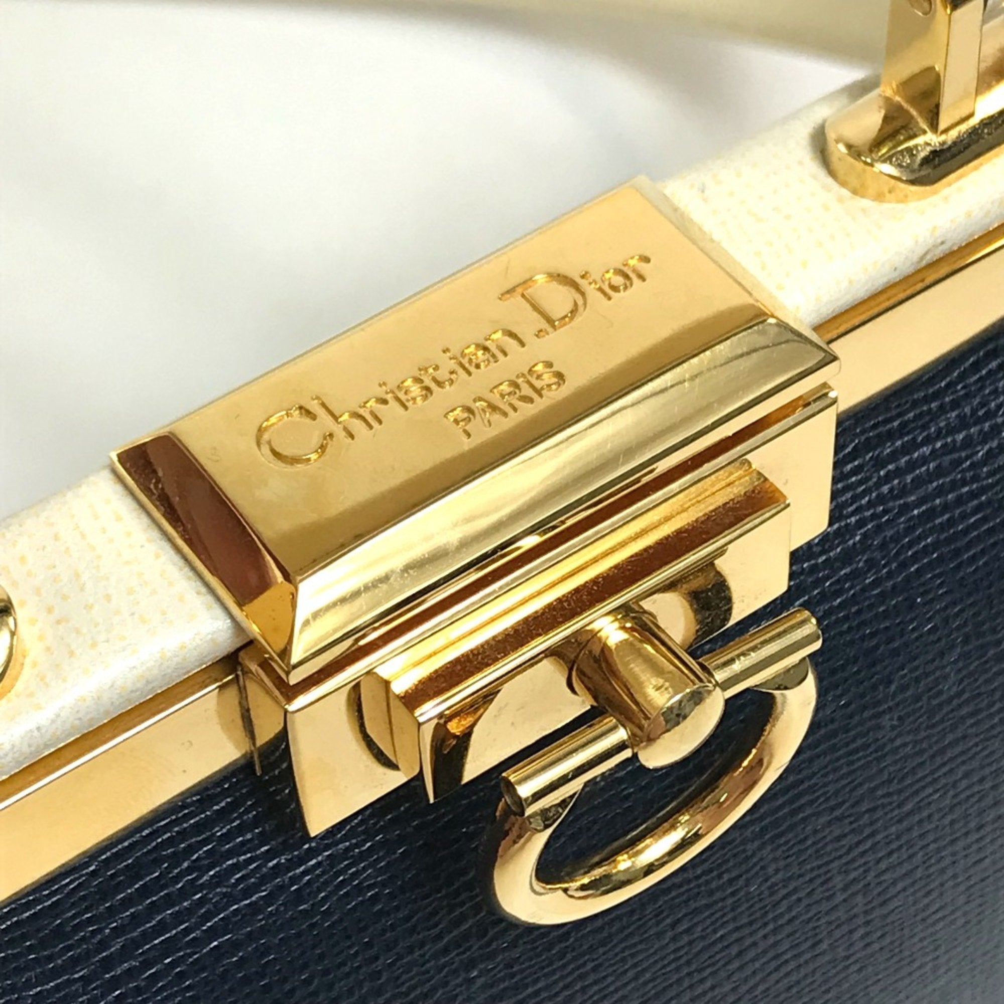 Christian Dior Navy Leather Handbag ()