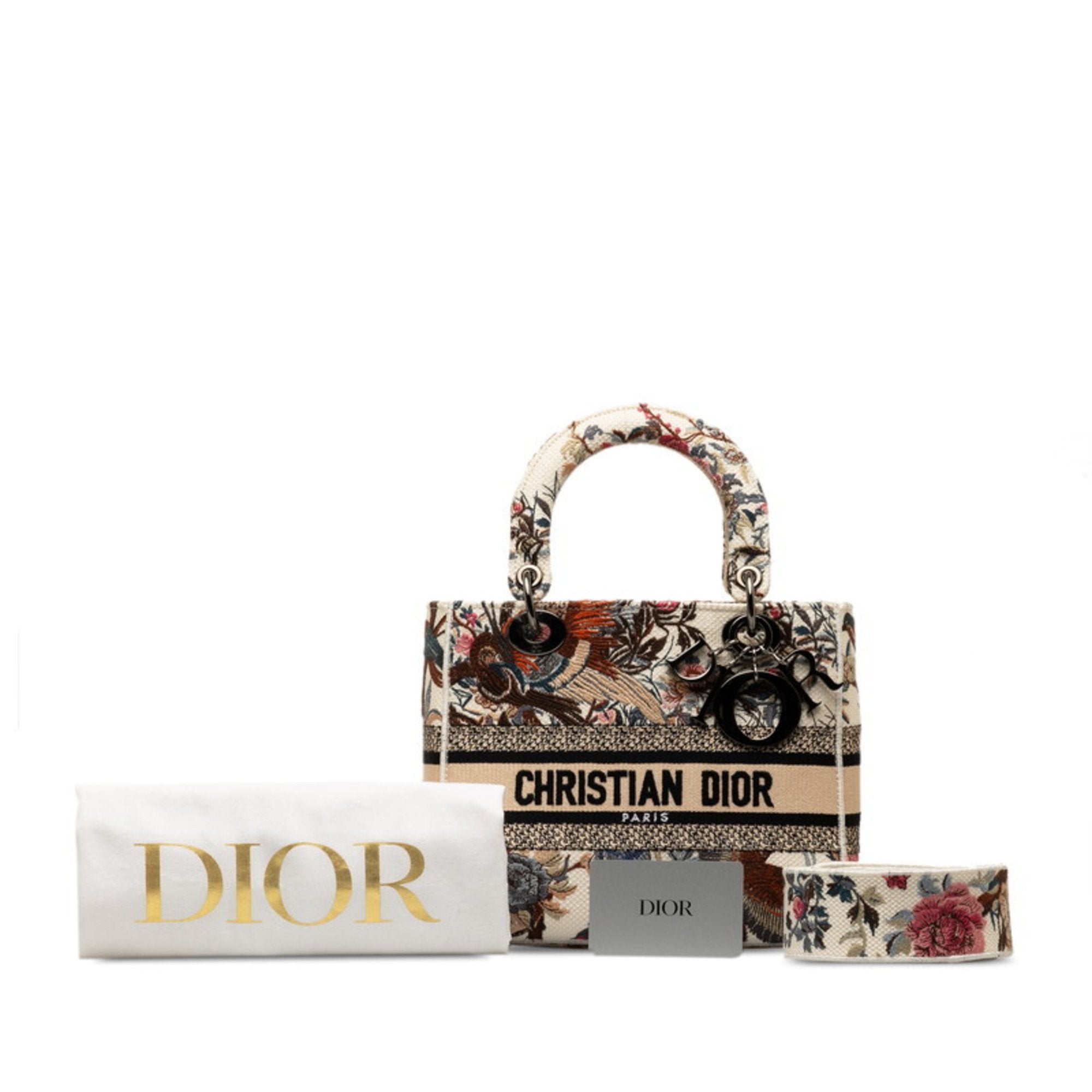 Christian Dior Multi-Color White Canvas Handbag Shoulder Bag