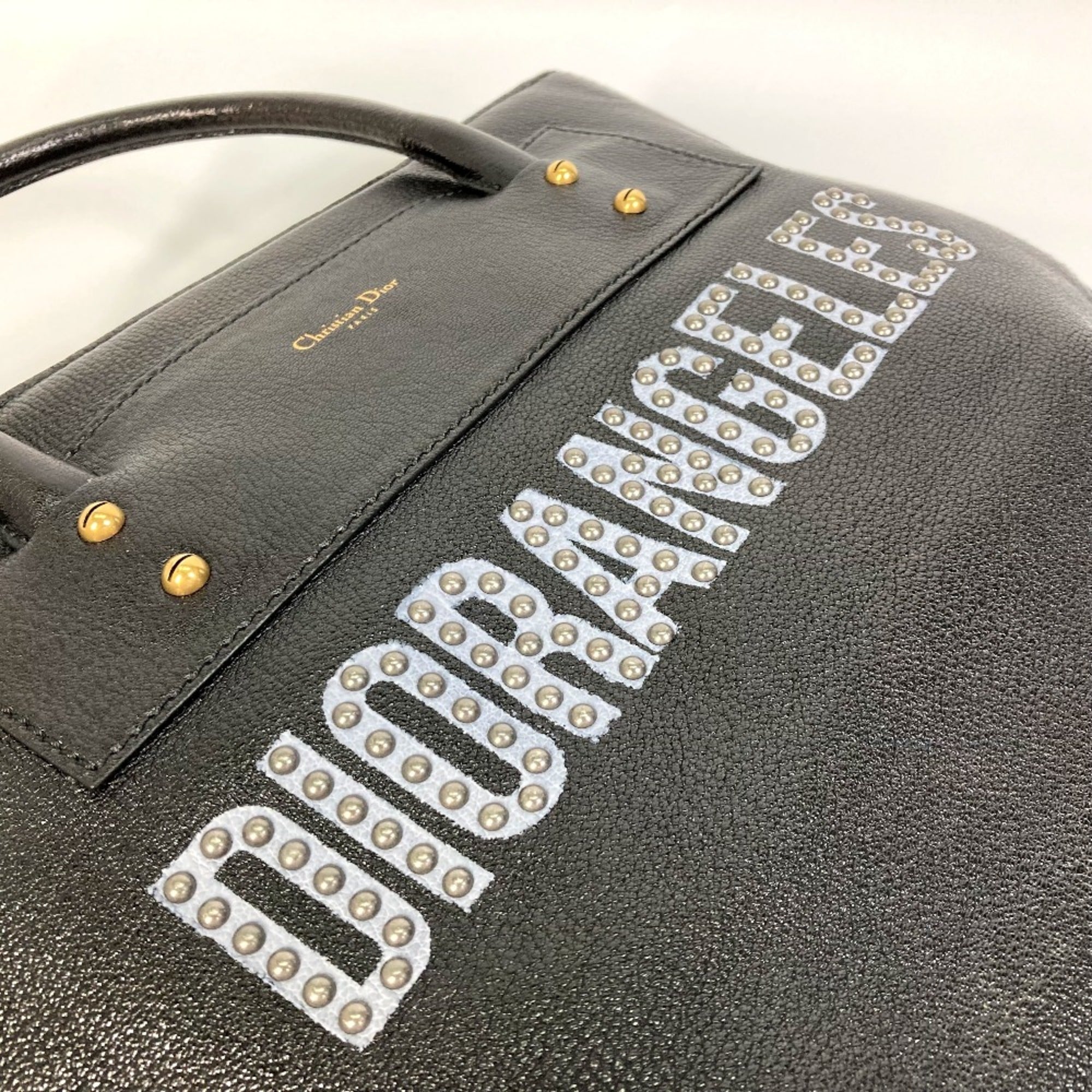 Christian Dior Black Leather Tote Bag ()