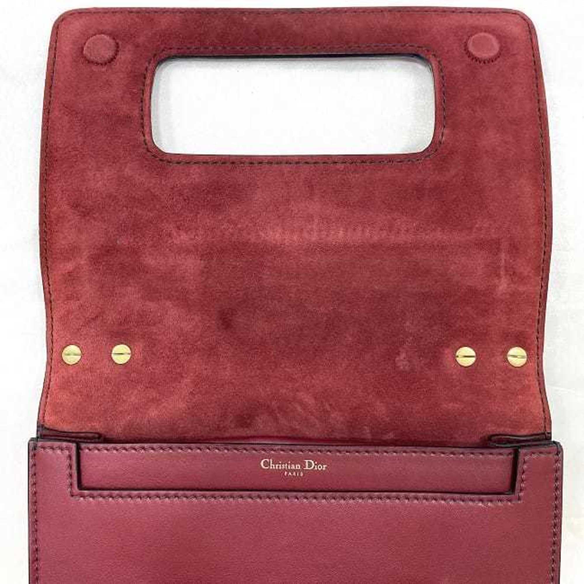 Christian Dior Red Color Leather Shoulder Bag ()