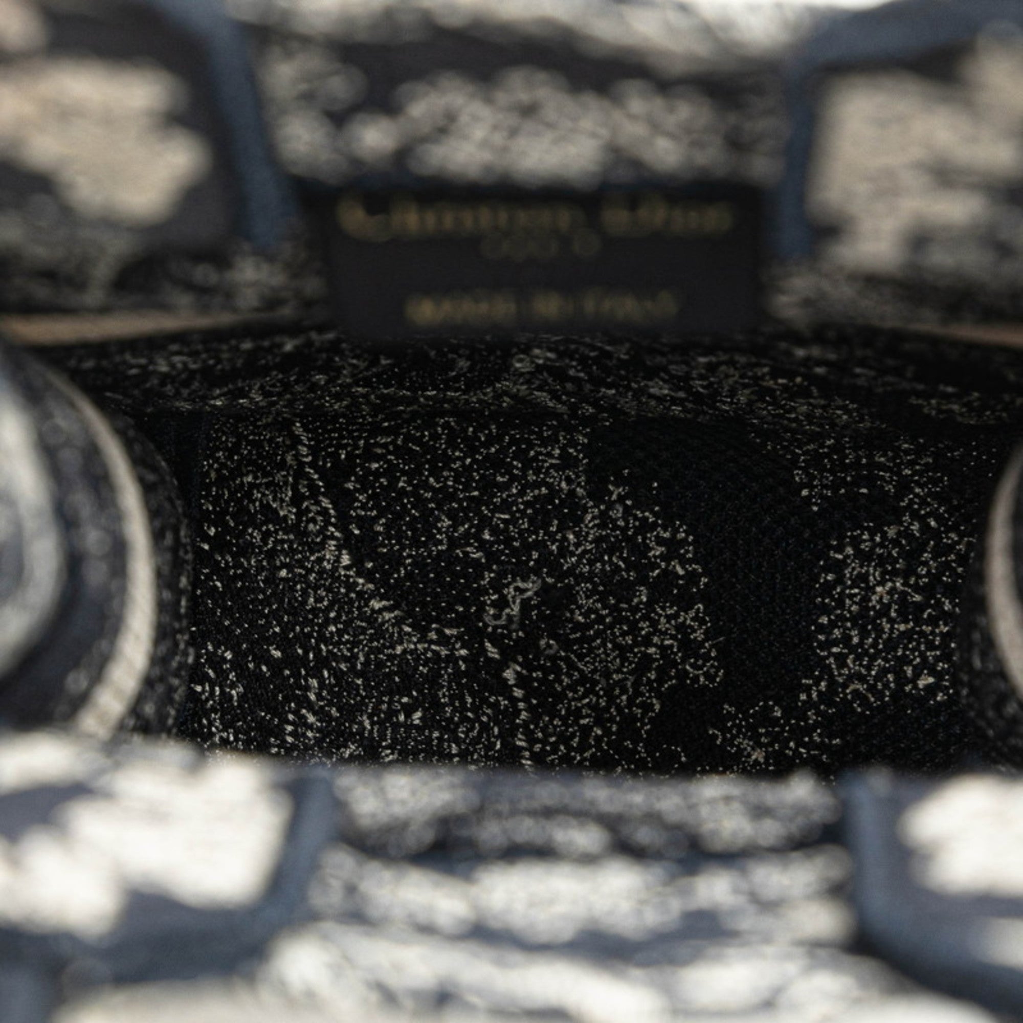 Christian Dior Navy White Jacquard Handbag Shoulder Bag ()