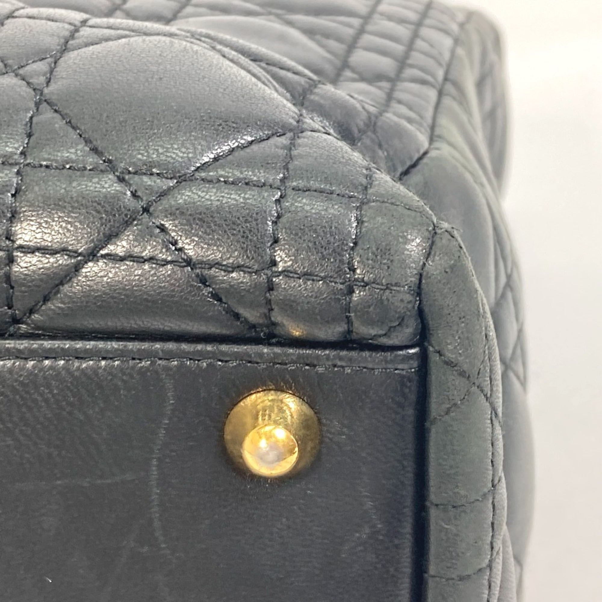 Christian Dior Black Leather Handbag Shoulder Bag ()