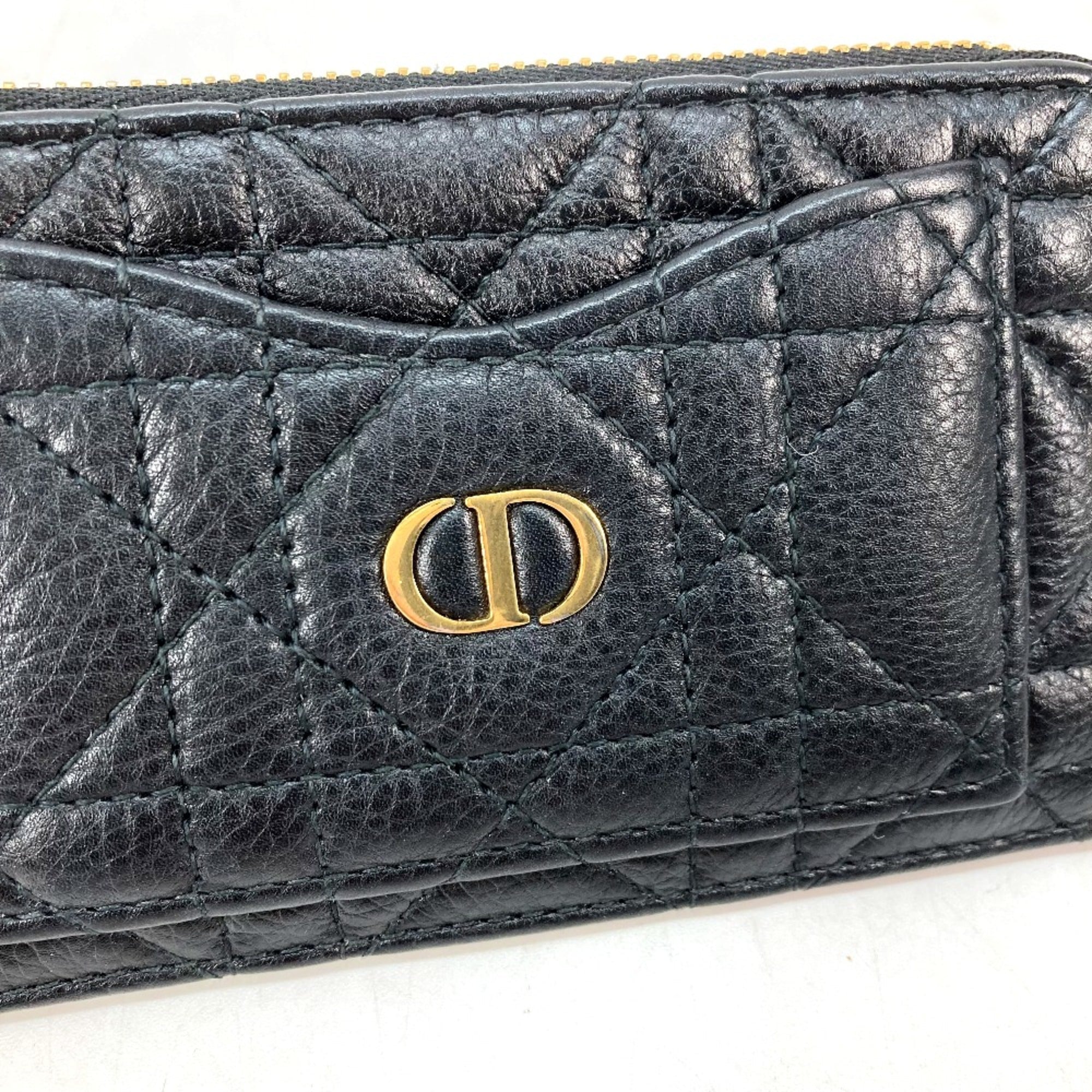 Christian Dior Black Leather Coin Purse/Coin Case ()