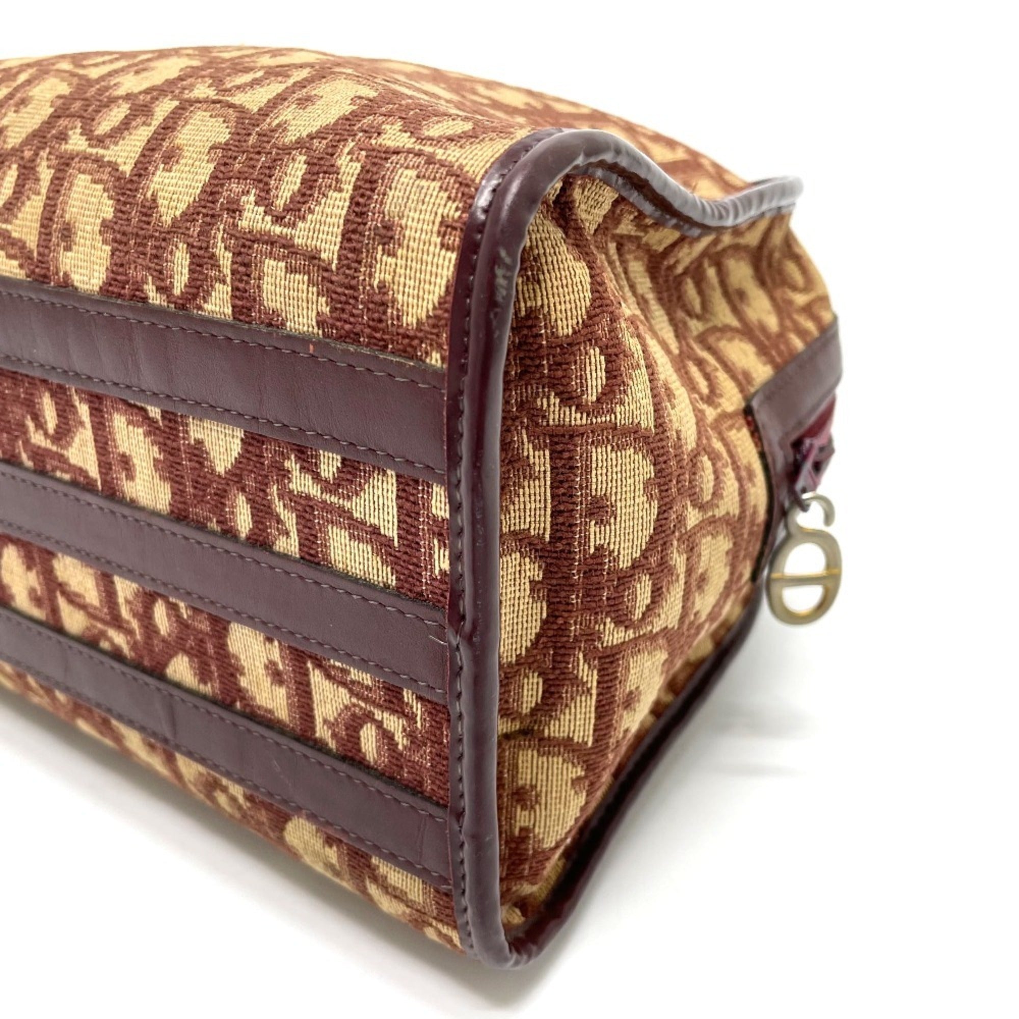 Christian Dior Bordeaux Pvc Leather Boston Bag Handbag ()