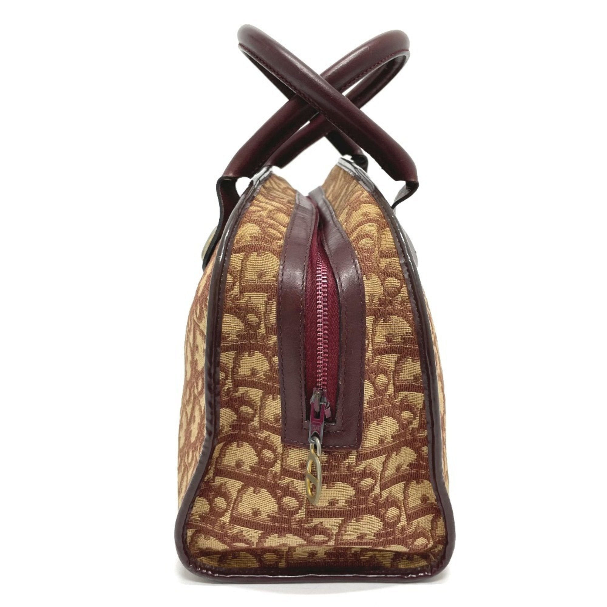 Christian Dior Bordeaux Pvc Leather Boston Bag Handbag ()