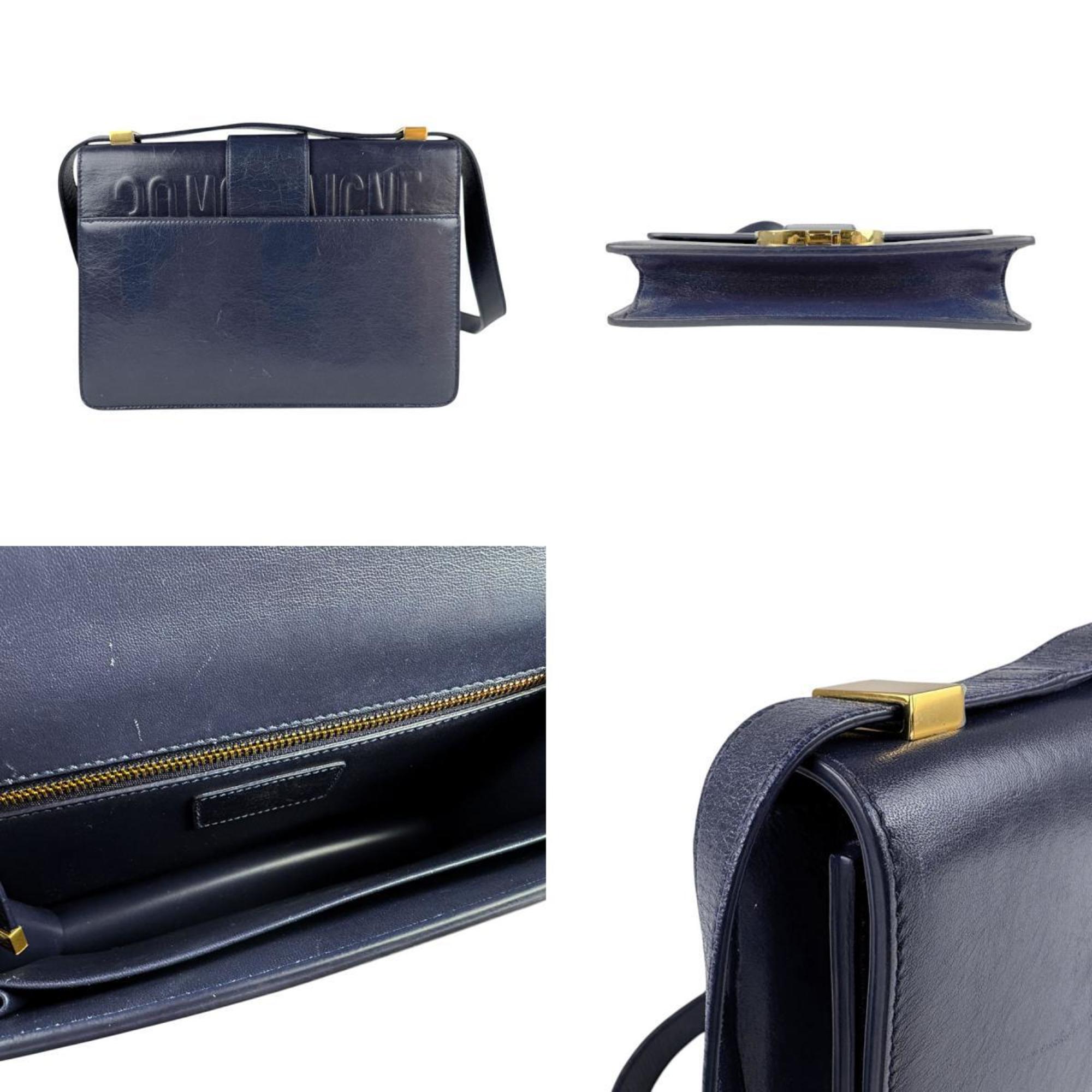 Christian Dior Navy Leather Shoulder Bag ()
