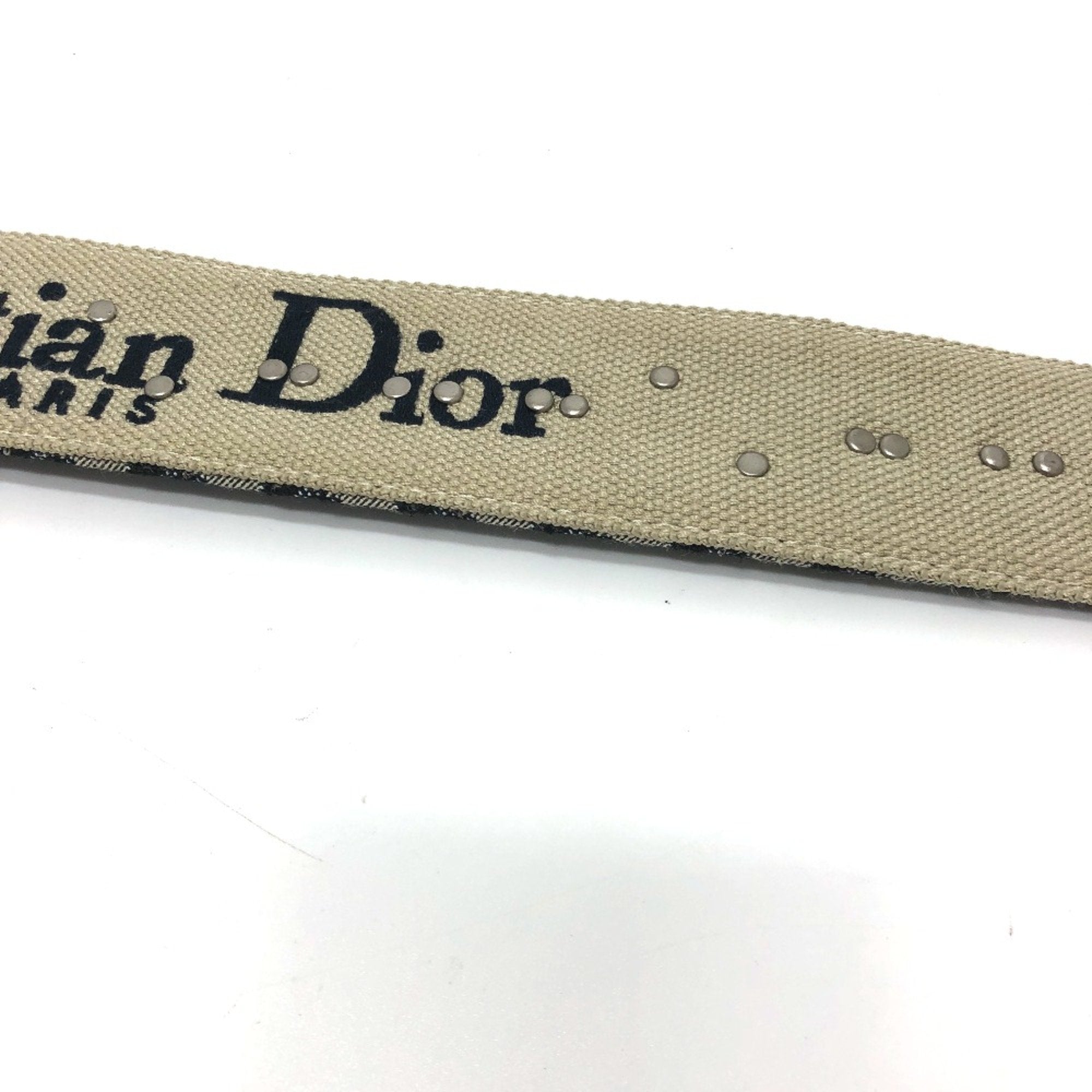 Christian Dior Navy Cloth Chain/Shoulder Wallet ()