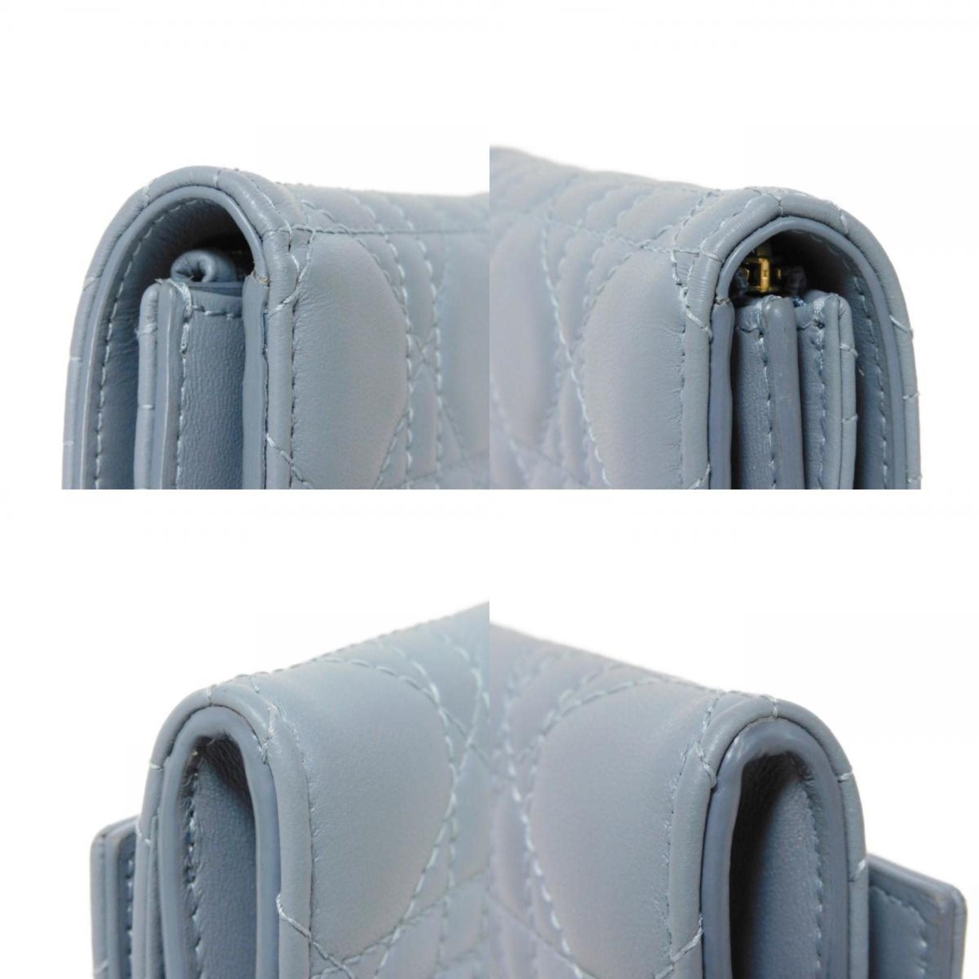 Christian Dior Gray Leather Wallet (Bi-Fold) ()