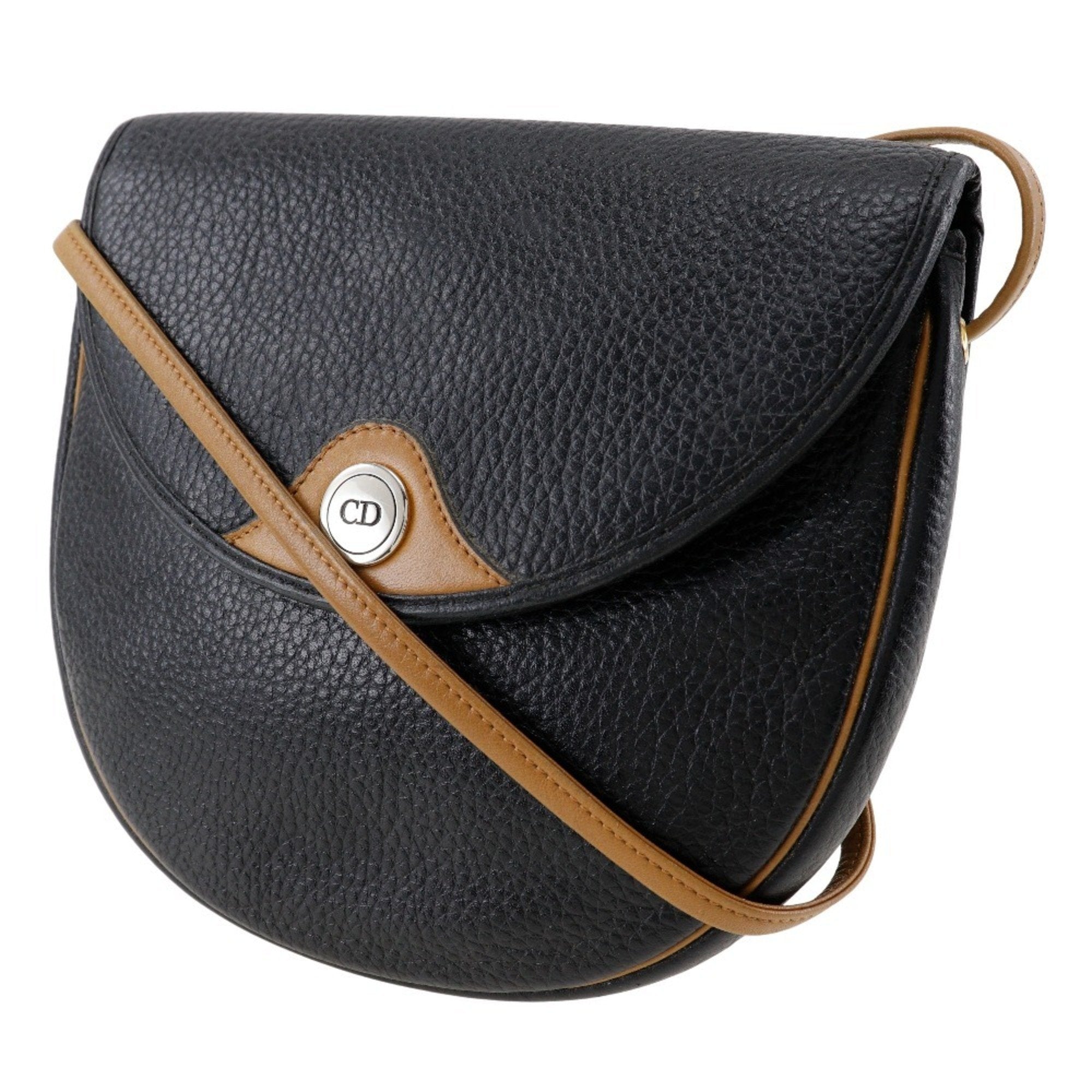 Christian Dior Black Leather Pochette Shoulder Bag ()