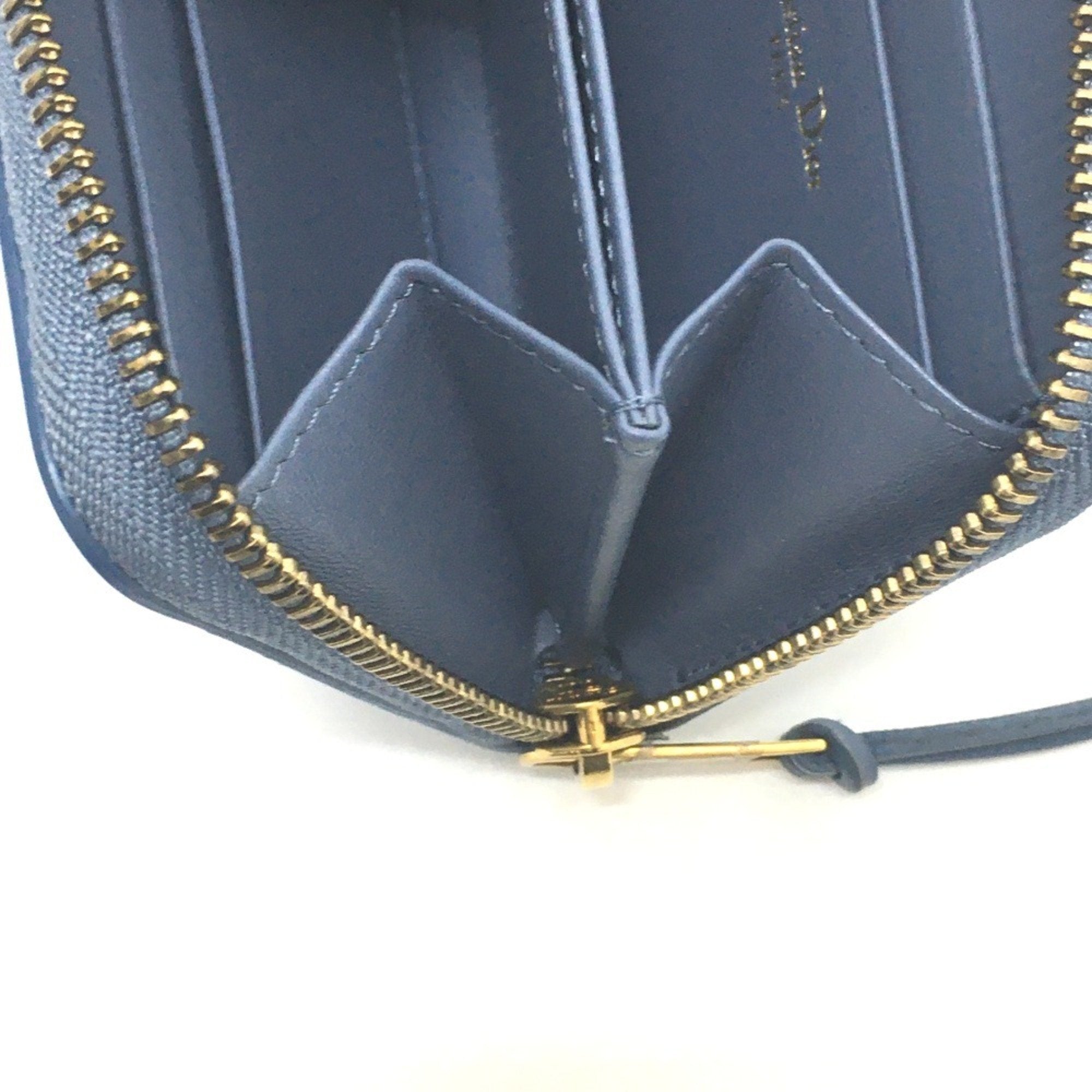 Christian Dior Blue Leather Coin Purse/Coin Case ()