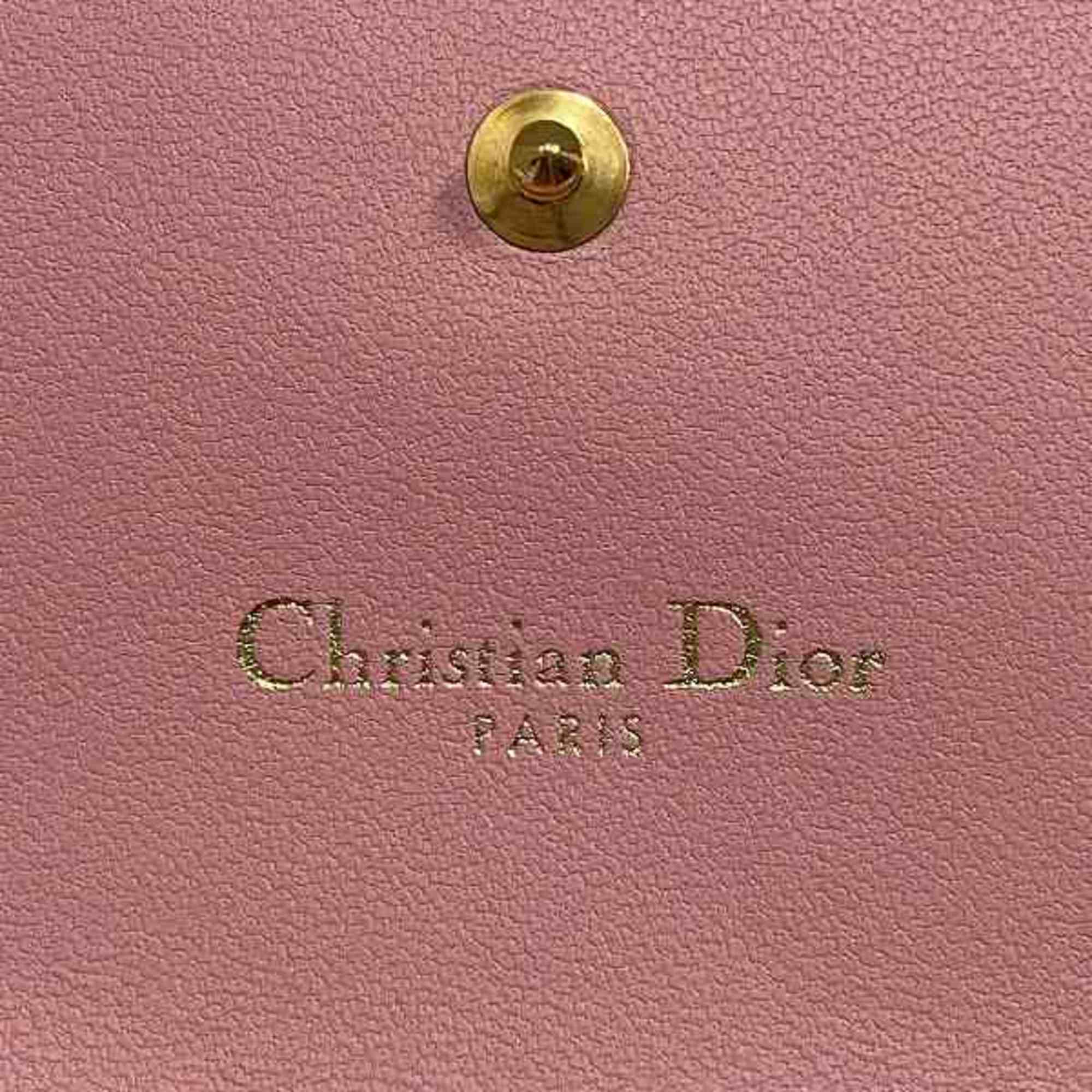 Christian Dior Pink Leather Wallet (Tri-Fold) ()