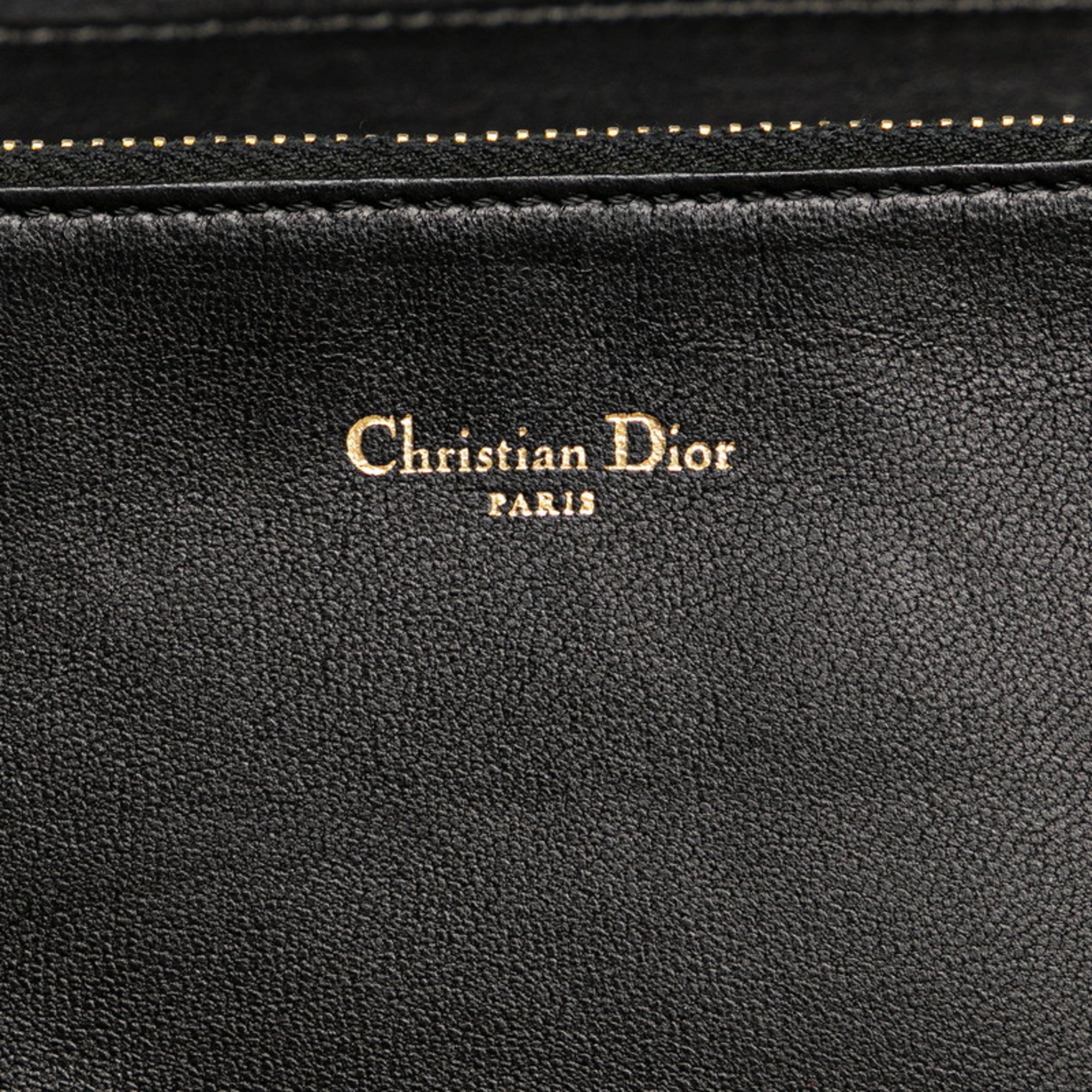 Christian Dior Black Leather Long Wallet (Bi-Fold) ()